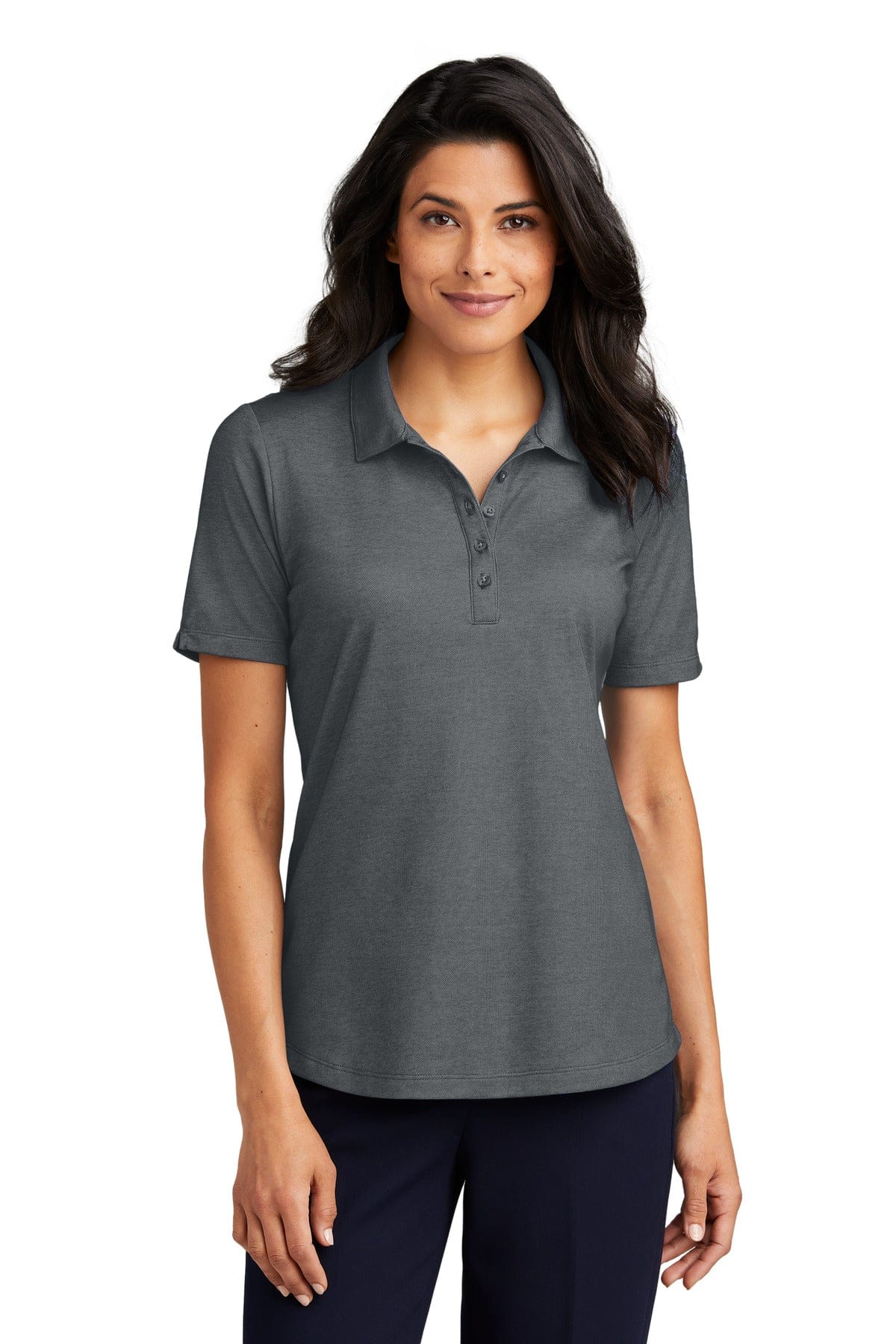 Port Authority Ladies XS / Charcoal Heather Port Authority LK830: Ladies Fine Pique Blend Polo