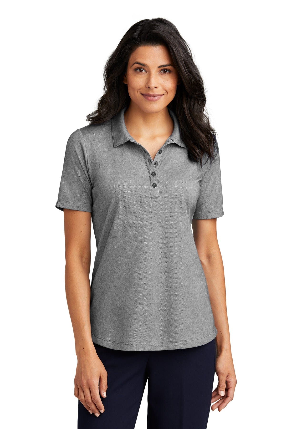 Port Authority Ladies XXL / Charcoal Heather Port Authority LK830: Ladies Fine Pique Blend Polo