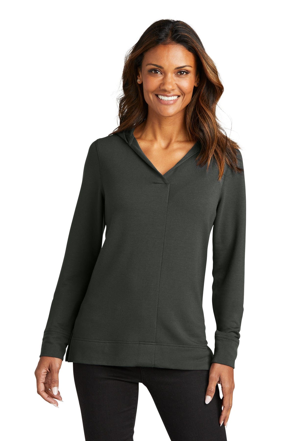 Port Authority Ladies XS / Charcoal Port Authority LK826: Ladies Microterry Pullover Hoodie