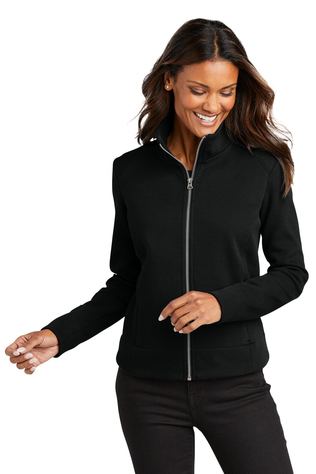 Port Authority Ladies XS / Deep Black Port Authority L422: Ladies Network Fleece Jacket