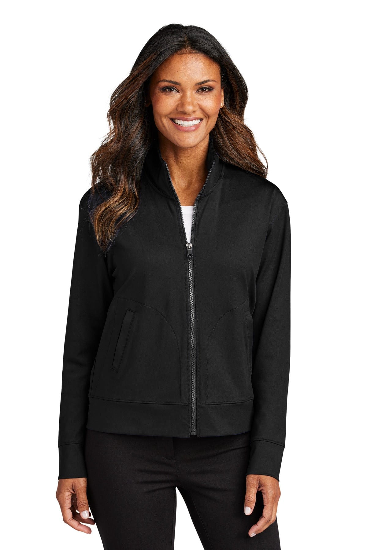 Port Authority Ladies 4XL / Deep Black Port Authority LK881: Ladies C-FREE Double Knit Full-Zip