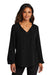 Port Authority Ladies S / Deep Black Port Authority LW714: Ladies Textured Crepe Blouse