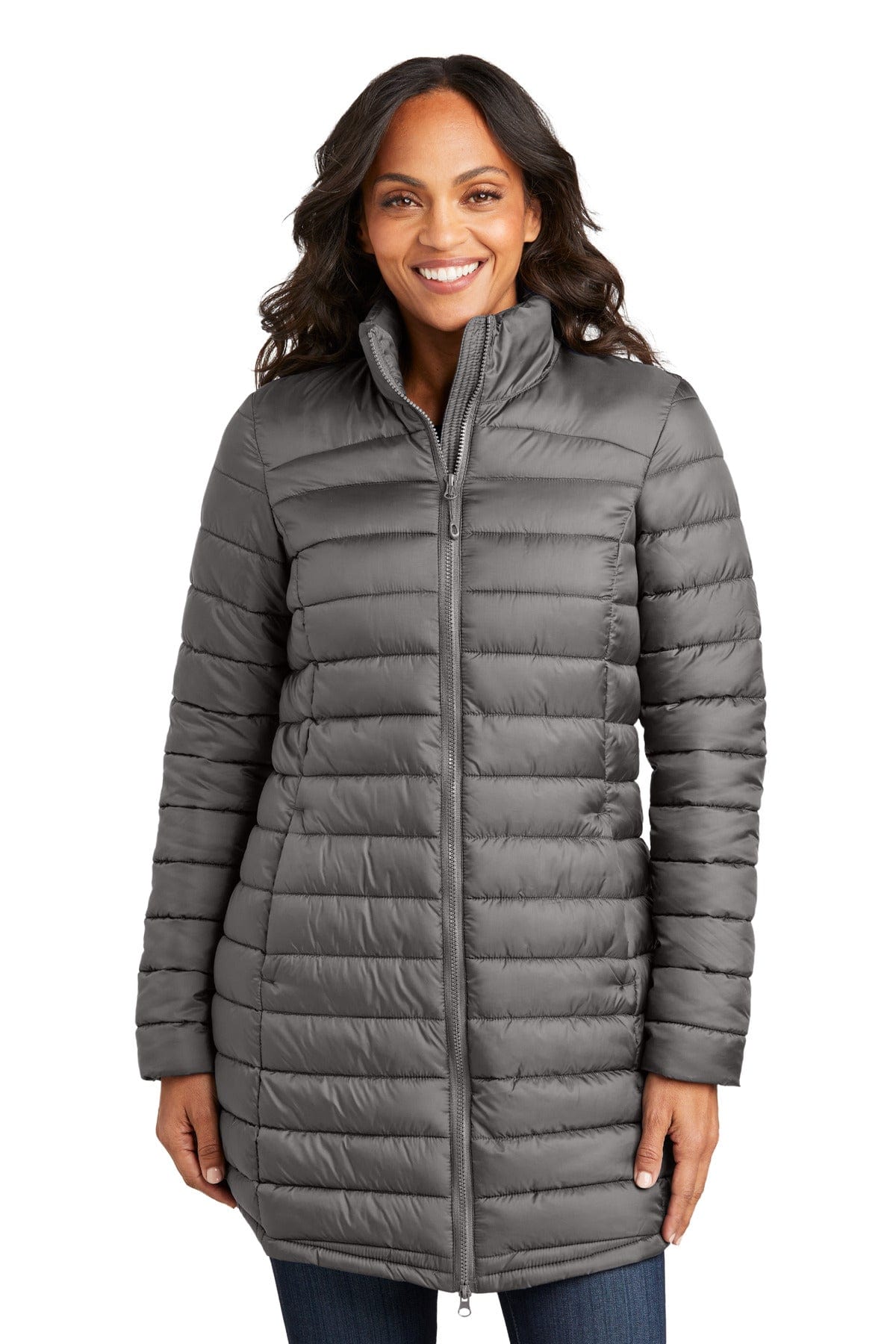 Port Authority Ladies XS / Deep Smoke Port Authority L365: Ladies Horizon Puffy Long Jacket