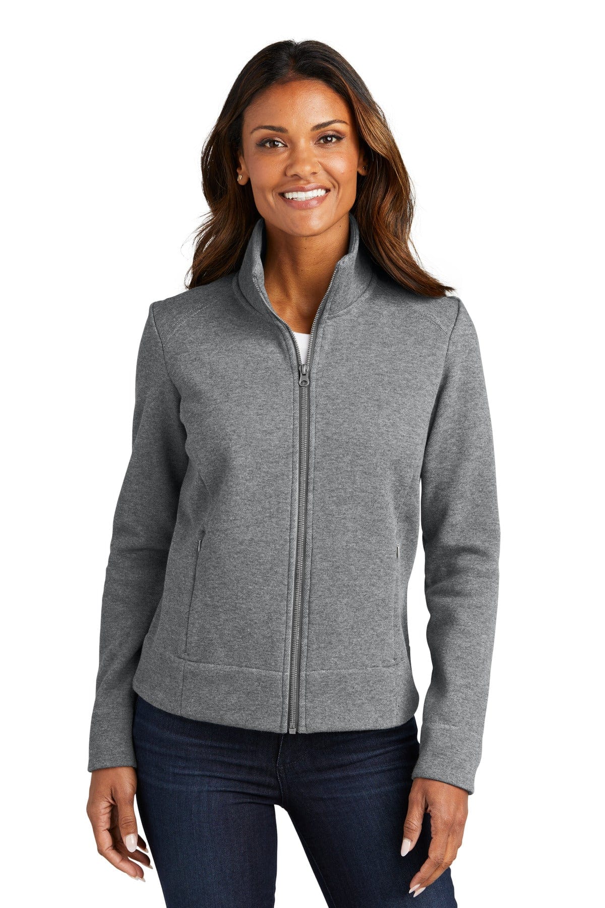 Port Authority Ladies XL / Grey Heather Port Authority L422: Ladies Network Fleece Jacket
