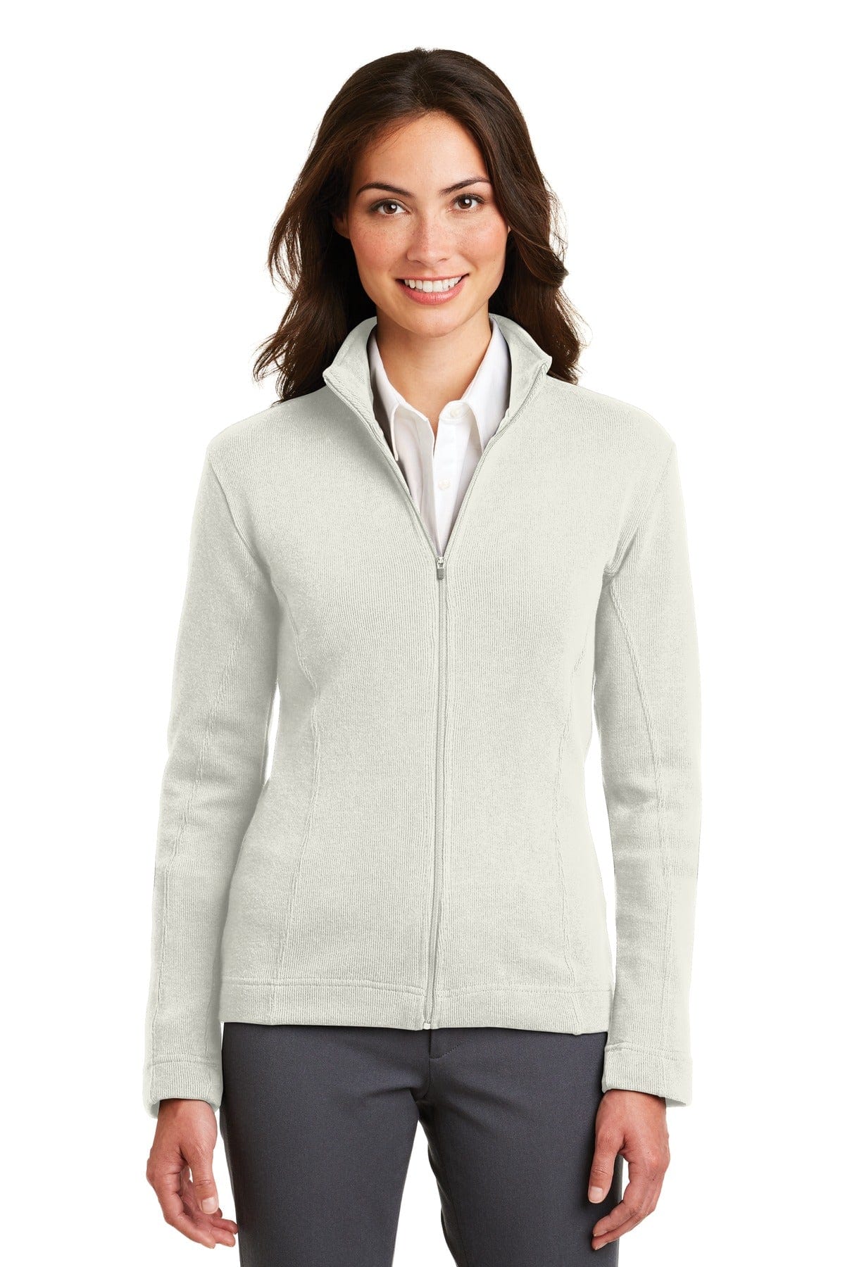 Port Authority Ladies 4XL / Ivory DISCONTINUED  Port Authority ®  Ladies Flatback Rib Full-Zip Jacket.  L221
