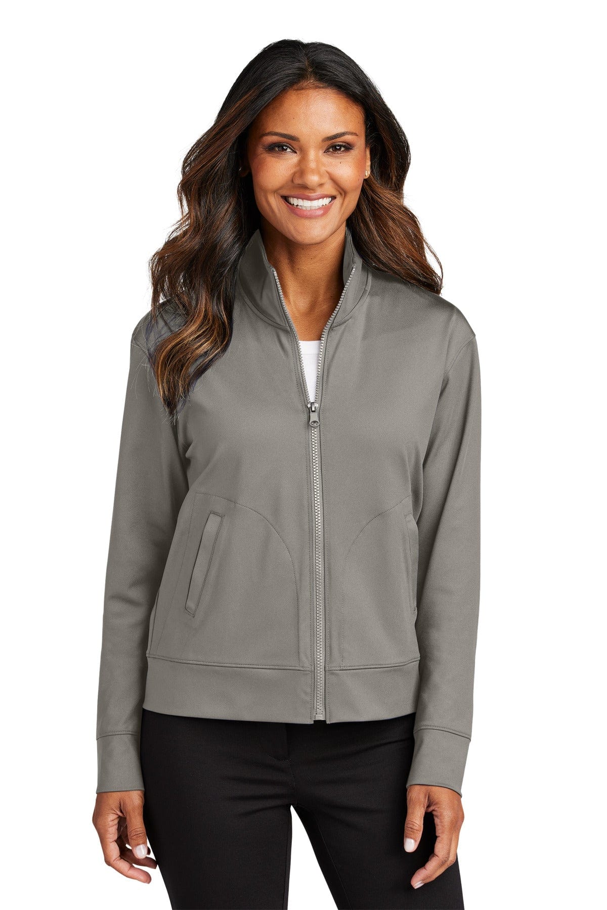 Port Authority Ladies 4XL / Smoke Grey Port Authority LK881: Ladies C-FREE Double Knit Full-Zip