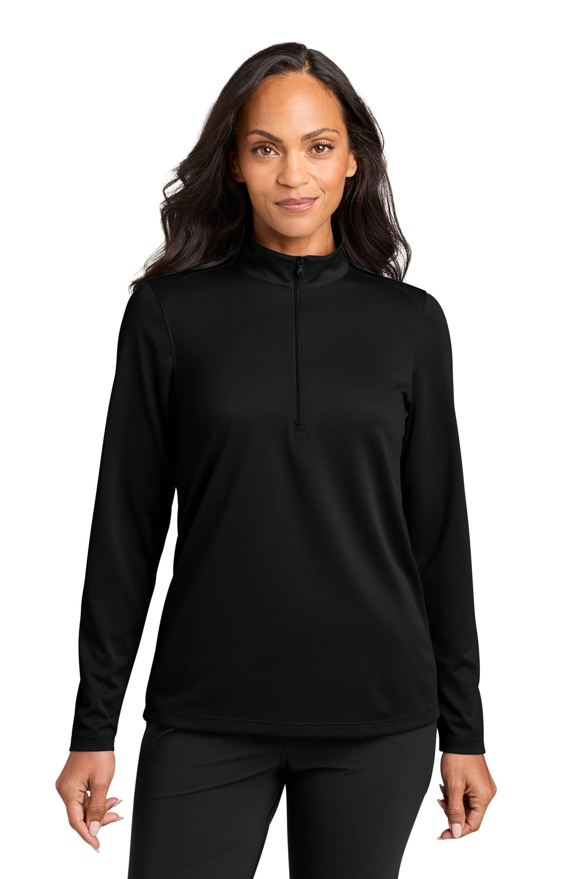 Port Authority LK241 XS / Deep Black Port Authority LK241 Women's Wearever Performance Pique 1/4-Zip