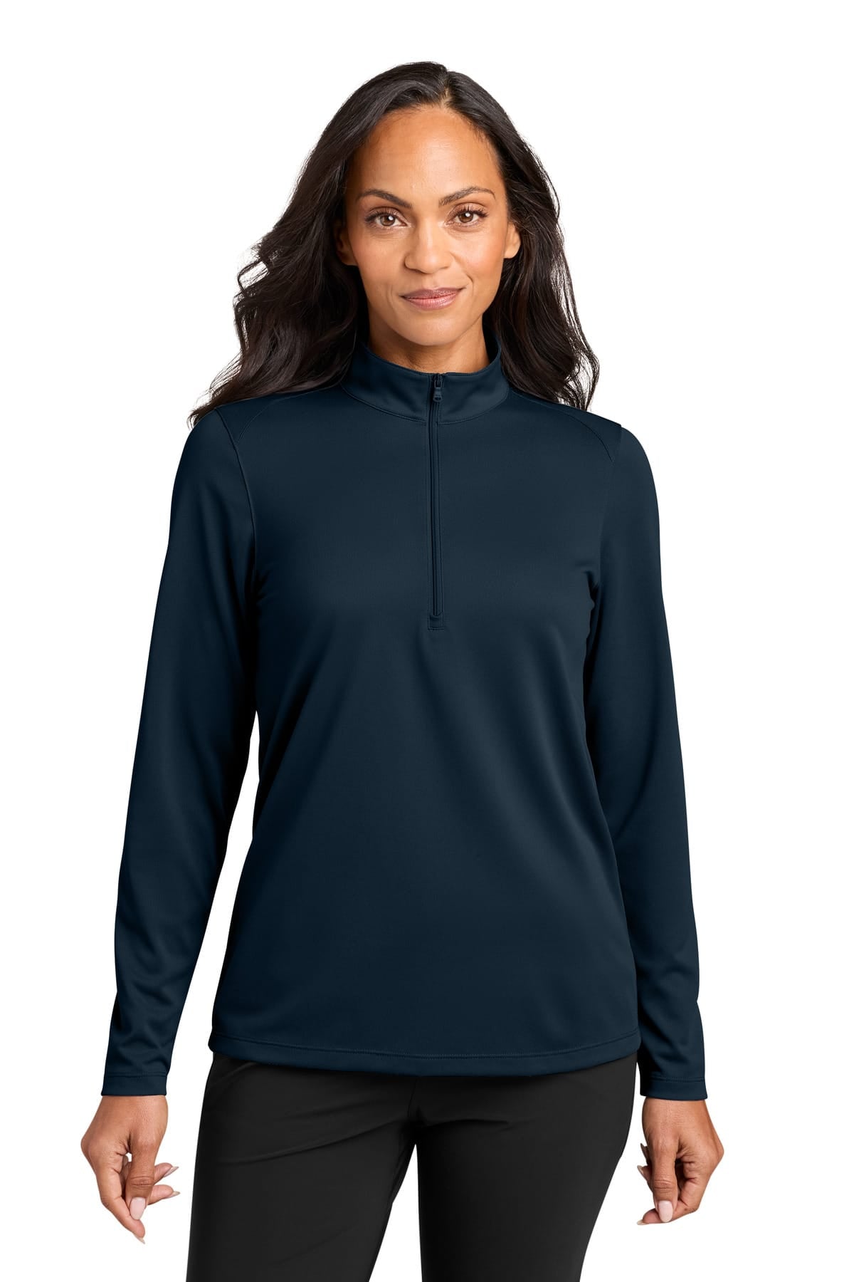 Port Authority LK241 XS / River Blue Navy Port Authority LK241 Women's Wearever Performance Pique 1/4-Zip