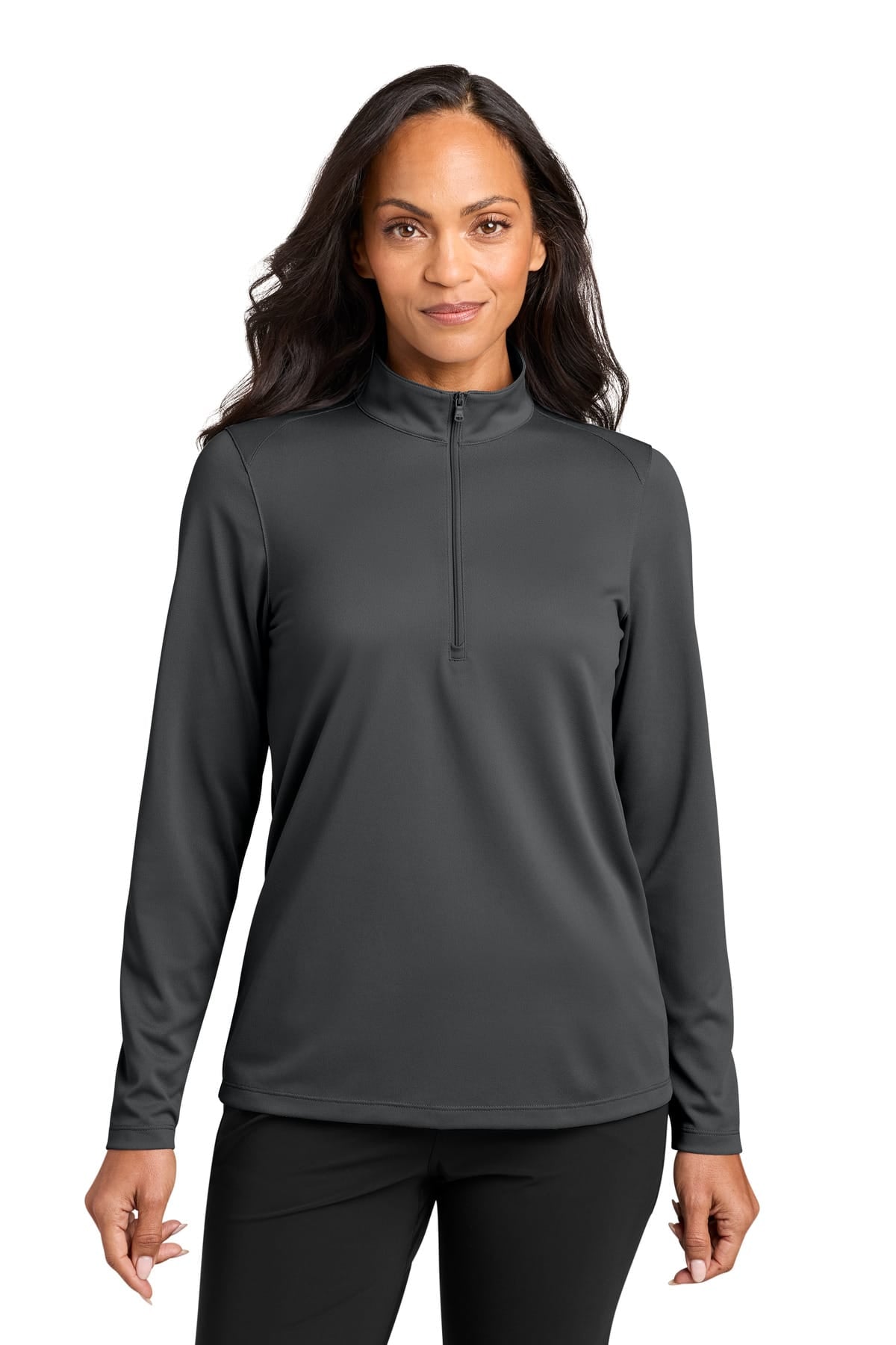 Port Authority LK241 XS / Storm Grey Port Authority LK241 Women's Wearever Performance Pique 1/4-Zip