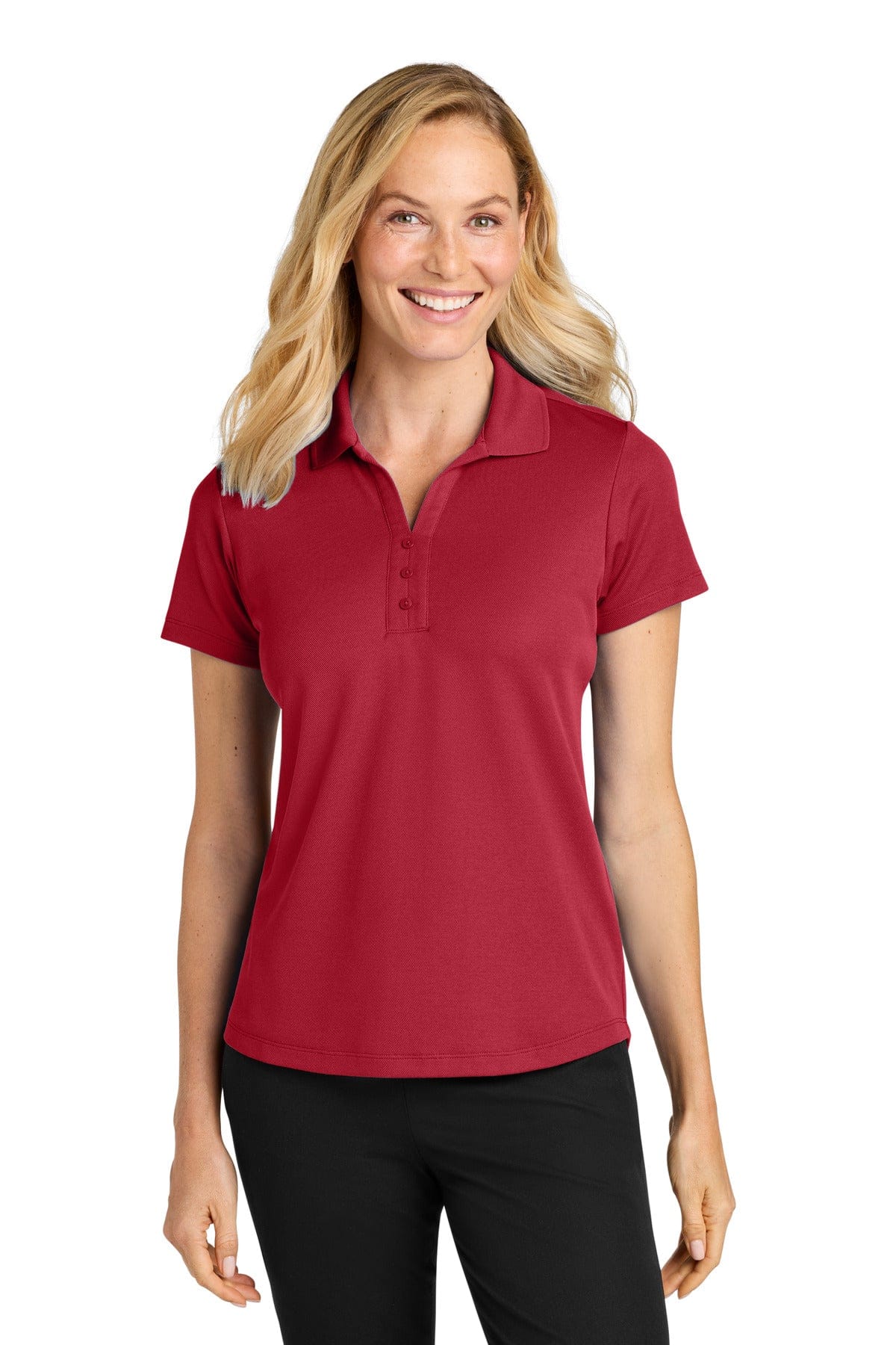 Port Authority LK620 XS / Rich Red Port Authority ®  Women's Plaited Pique Polo LK620