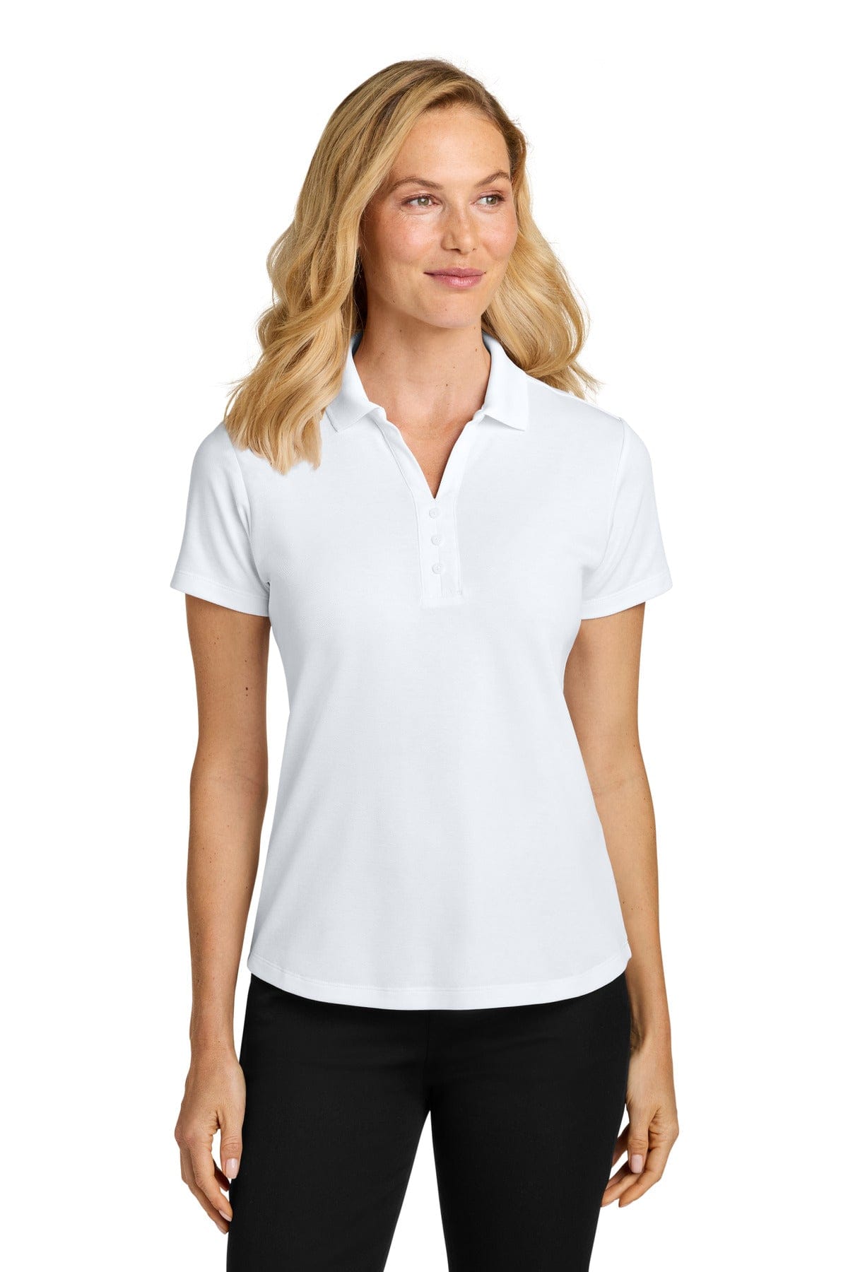 Port Authority LK620 XS / White Port Authority ®  Women's Plaited Pique Polo LK620