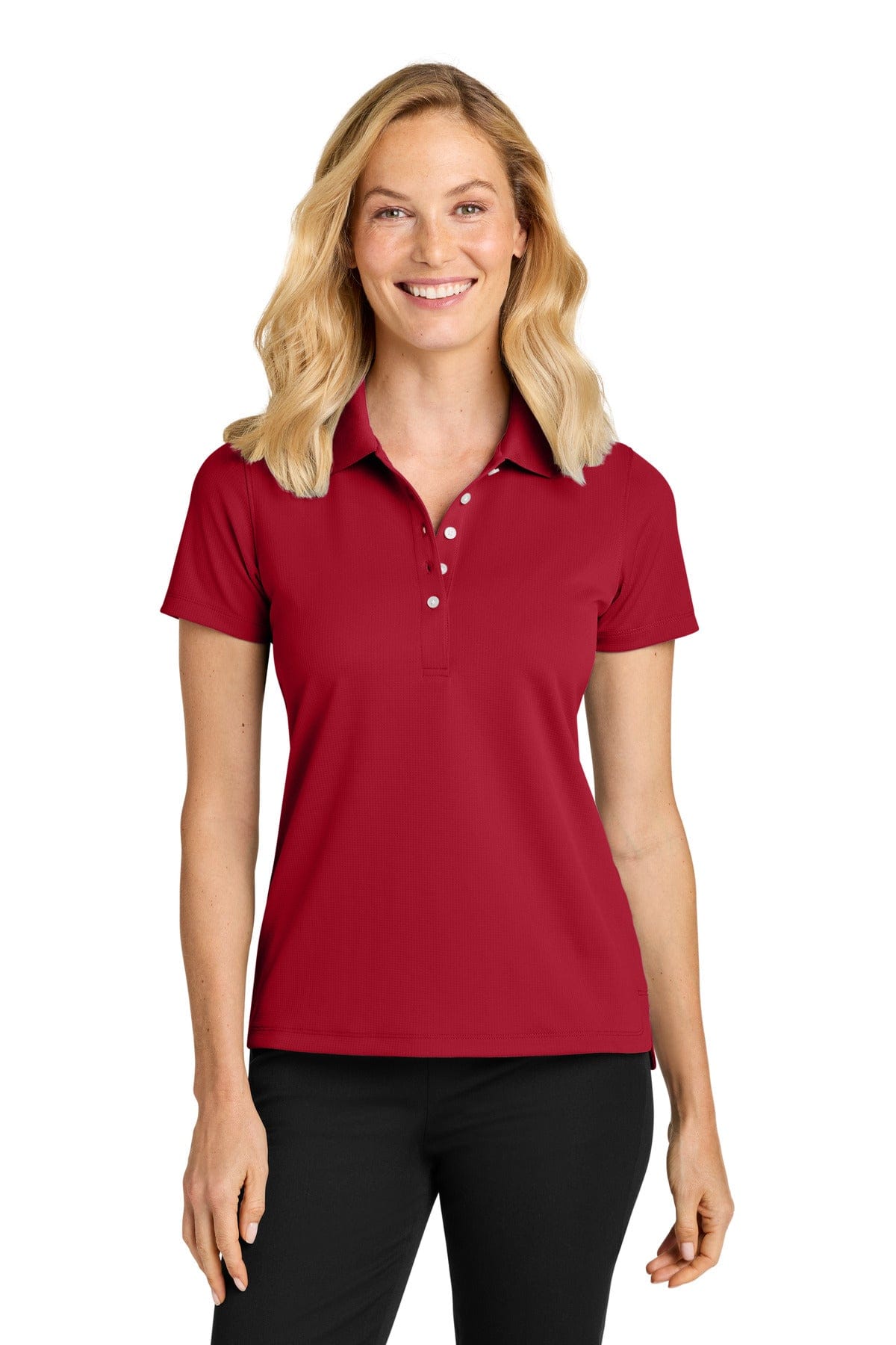 Port Authority Women's Dry Zone Stain-Release Grid Polo LK845 in Rich Red
