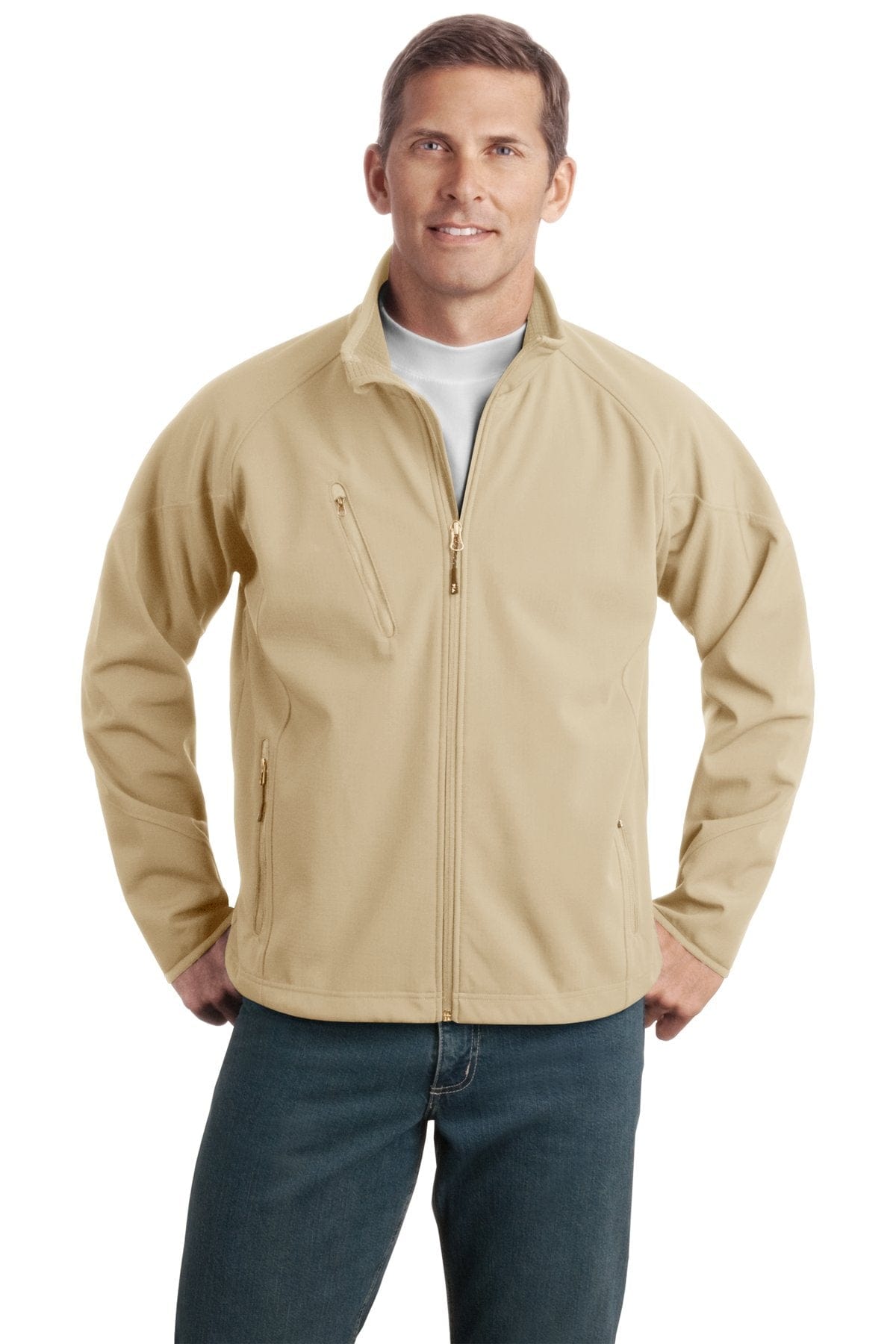 Port Authority Outerwear LT / Stone Port Authority ®  Tall Textured Soft Shell Jacket. TLJ705
