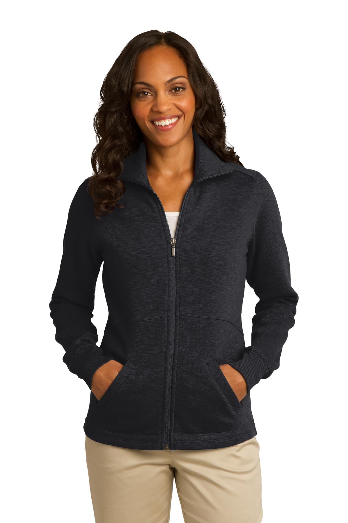 Port Authority Women s Slub Fleece Full Zip Jacket