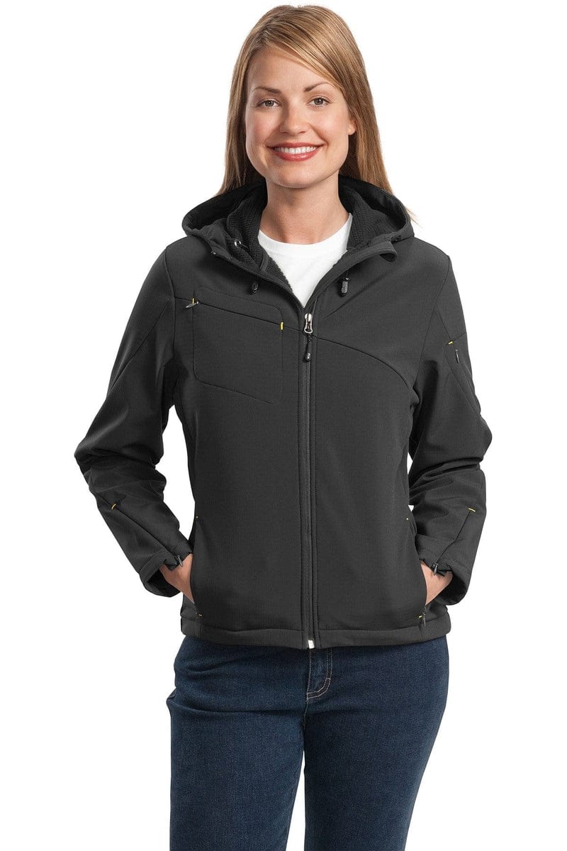 Port Authority Outerwear Port Authority ®  Ladies Textured Hooded Soft Shell Jacket. L706