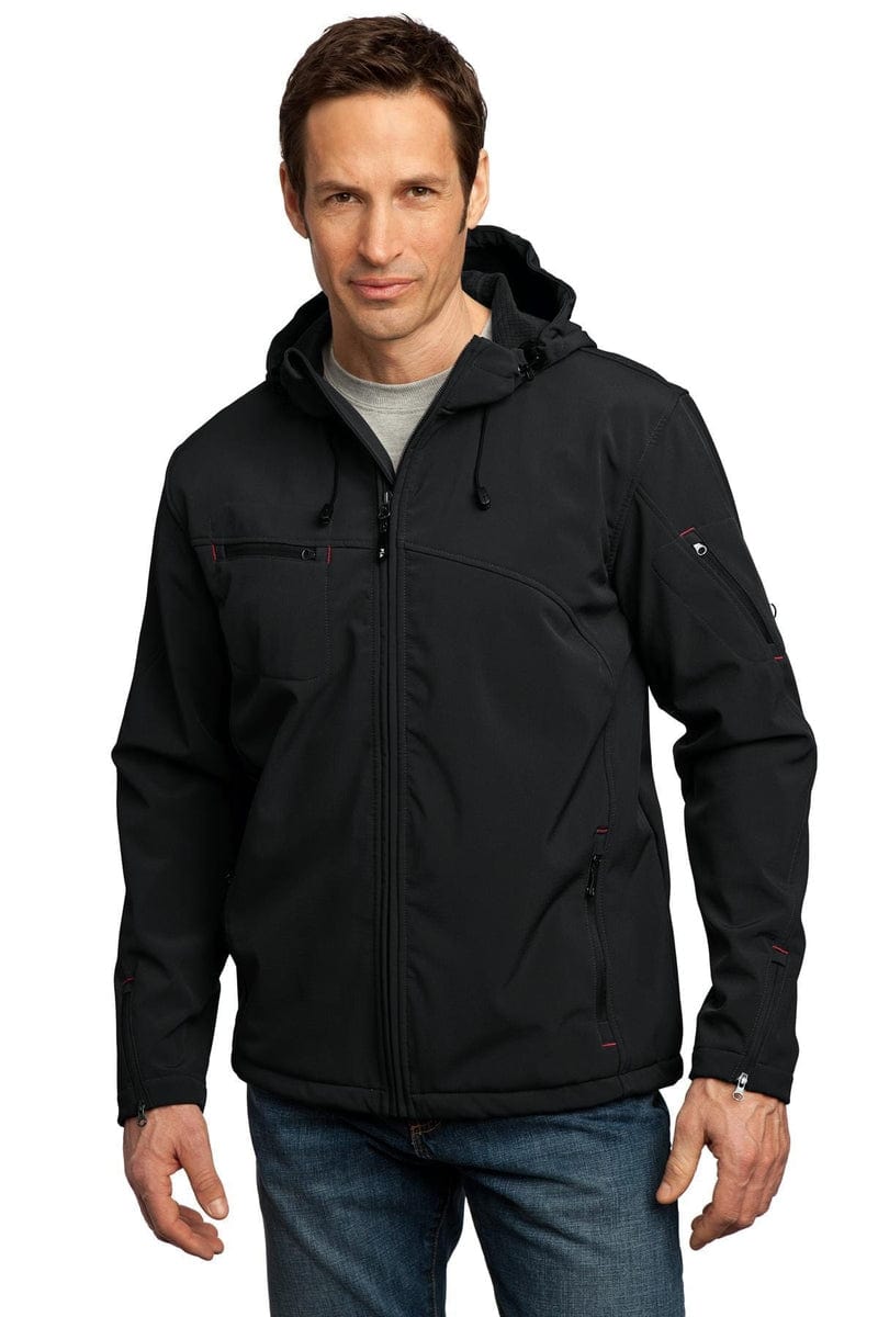 Port Authority Outerwear Port Authority®  Textured Hooded Soft Shell Jacket. J706