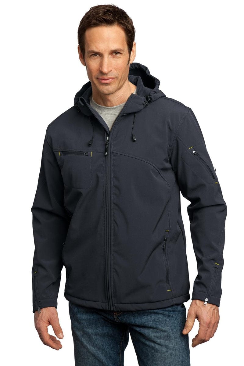 Port Authority Outerwear Port Authority®  Textured Hooded Soft Shell Jacket. J706