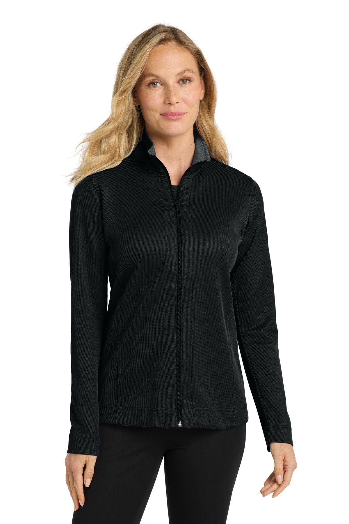Port Authority Outerwear XS / Black/ Iron Grey Port Authority ®  Ladies Vertical Texture Full-Zip Jacket. L805