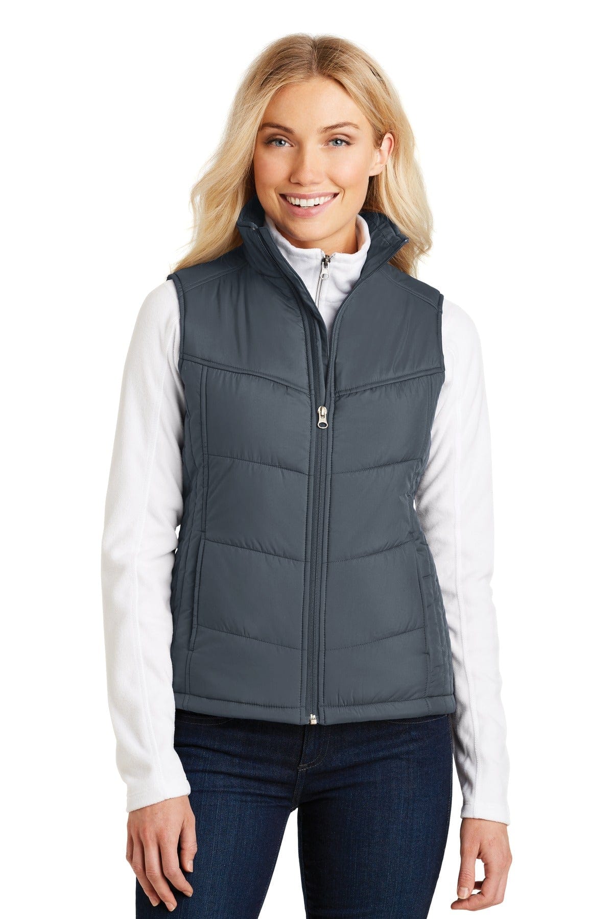 Port Authority Outerwear XS / Dark Slate/ Black Port Authority ®  Ladies Puffy Vest. L709