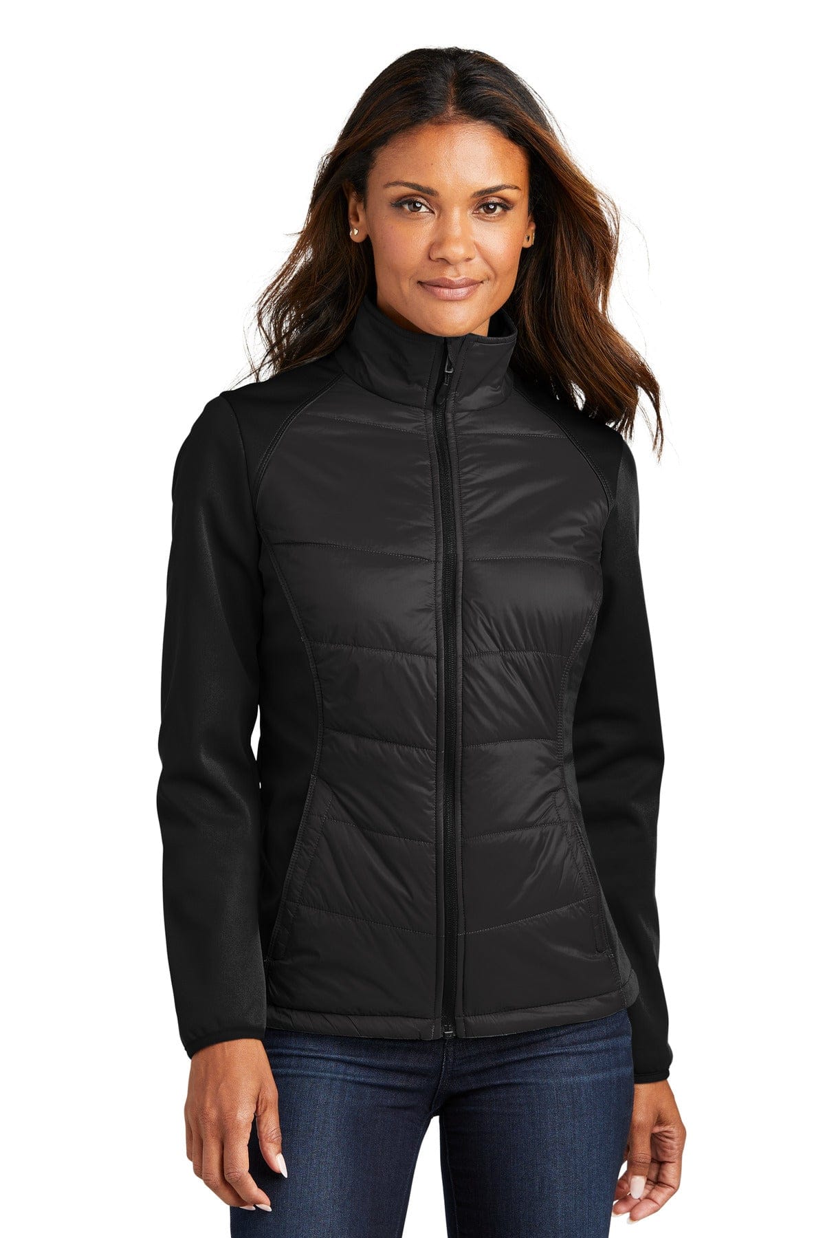 Port Authority Outerwear XS / Deep Black Port Authority ®  Ladies Hybrid Soft Shell Jacket. L787