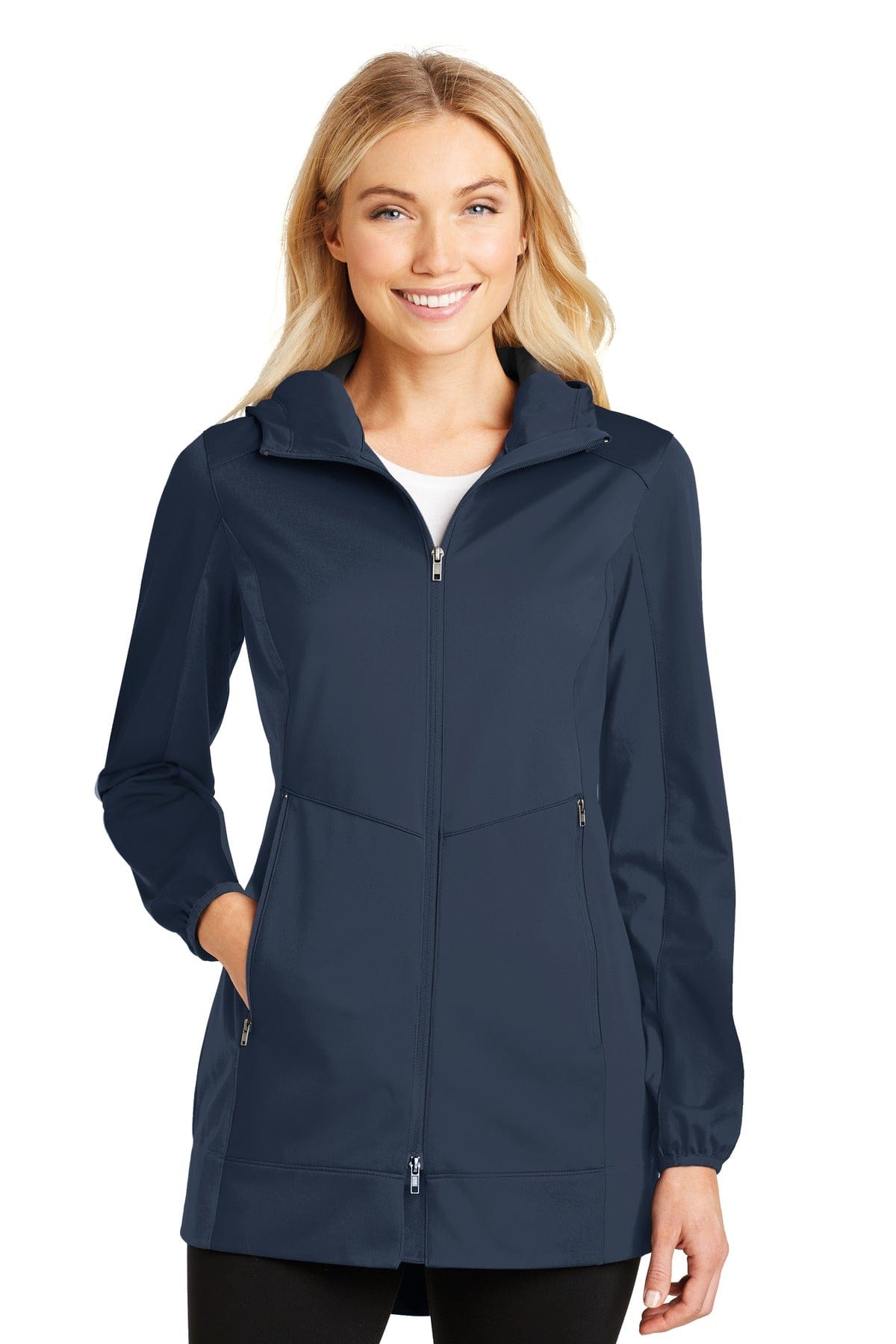 Port Authority Outerwear XS / Dress Blue Navy Port Authority ®  Ladies Active Hooded Soft Shell Jacket. L719