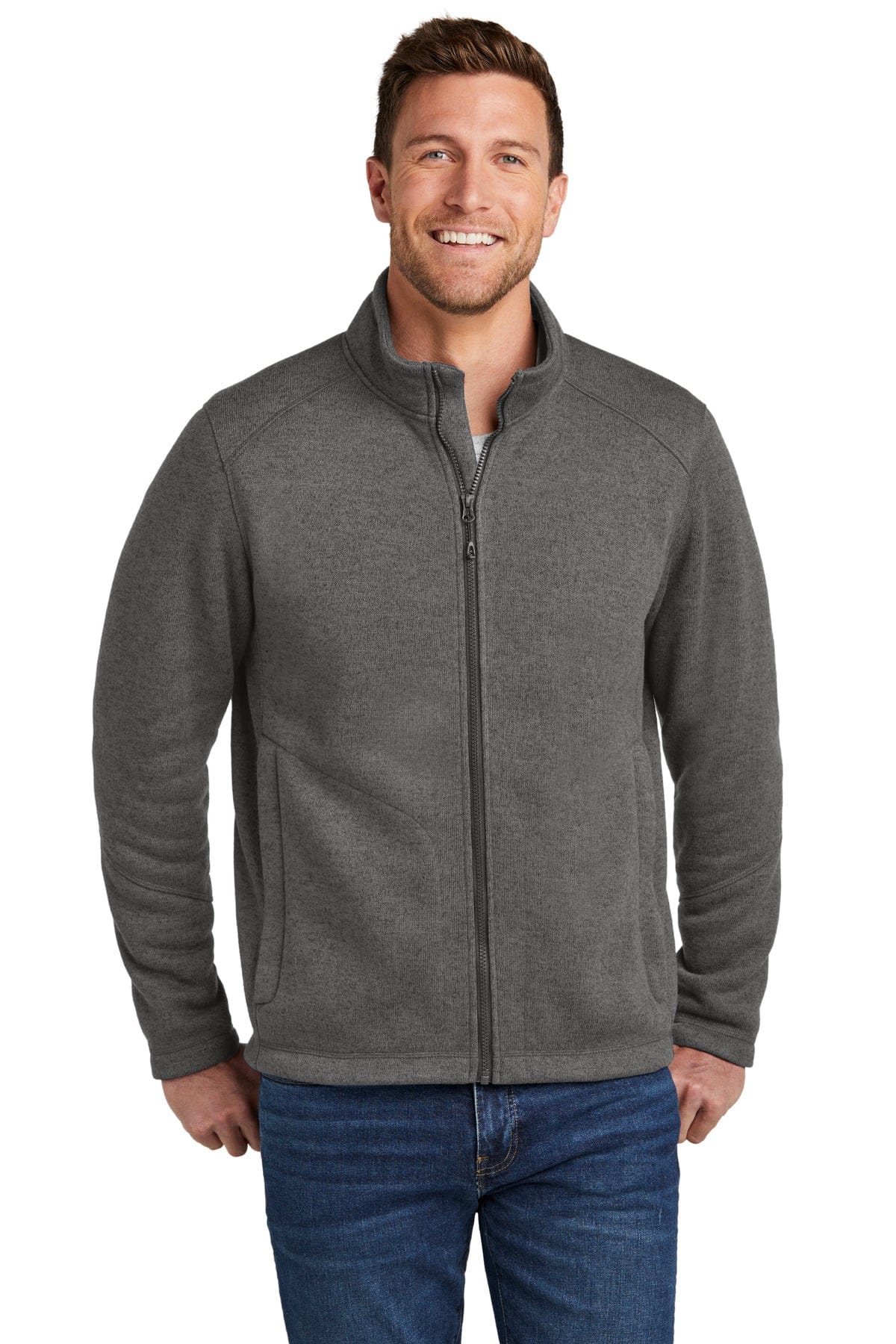 Port Authority Outerwear XS / Grey Smoke Heather Port Authority F428: Arc Sweater Fleece Jacket