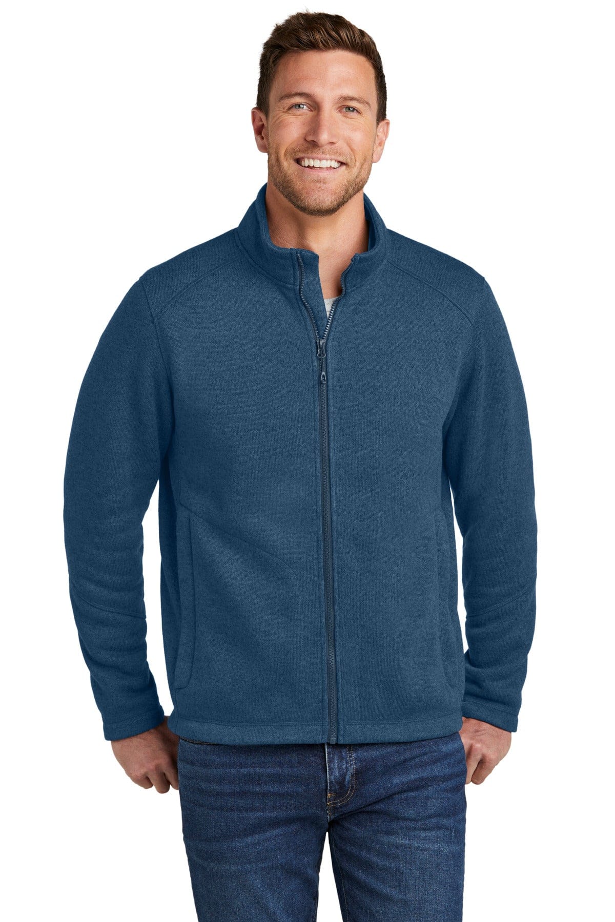 Port Authority Outerwear XS / Insignia Blue Heather Port Authority F428: Arc Sweater Fleece Jacket