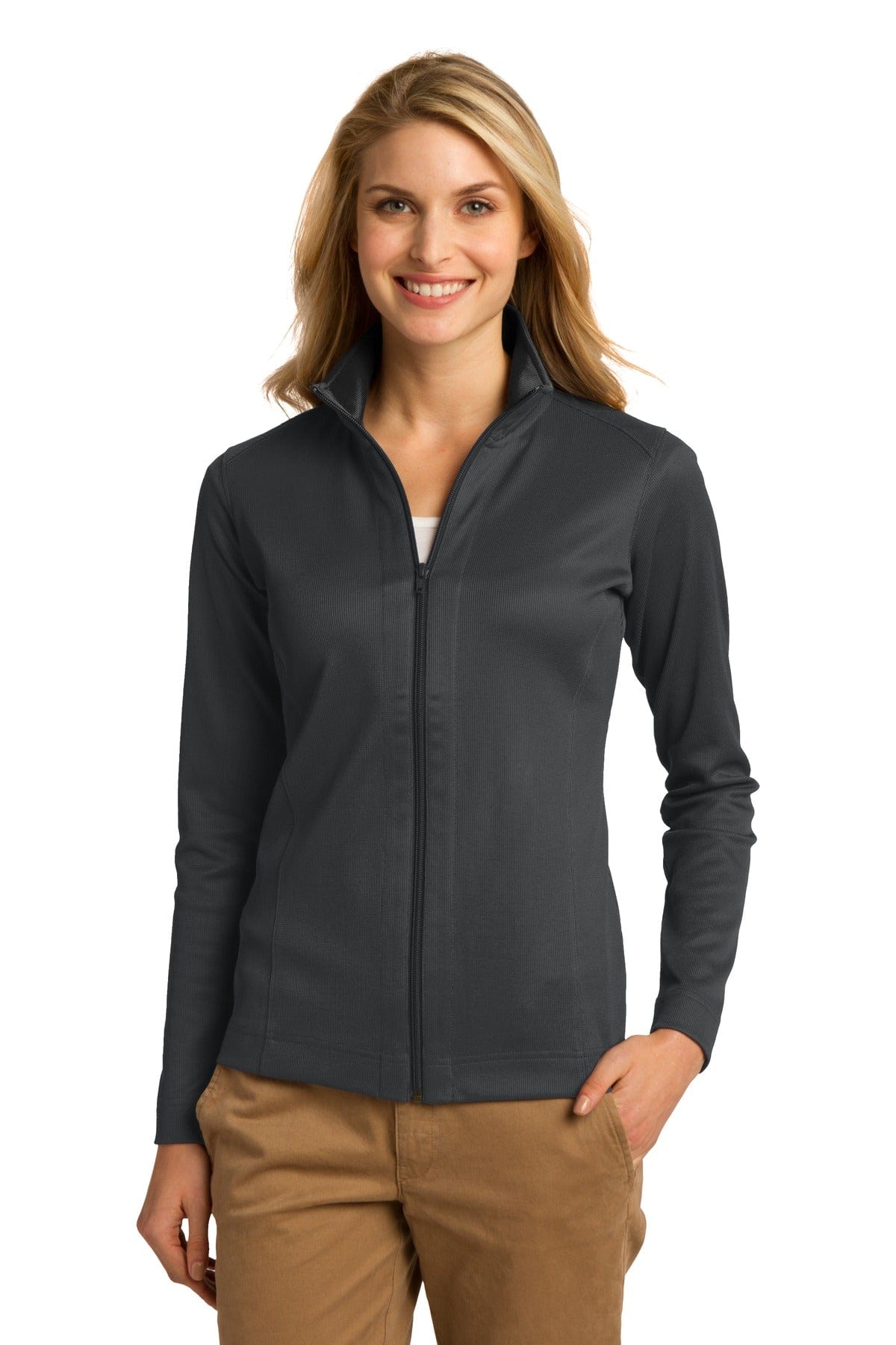 Port Authority Outerwear XS / Iron Grey/ Black Port Authority ®  Ladies Vertical Texture Full-Zip Jacket. L805