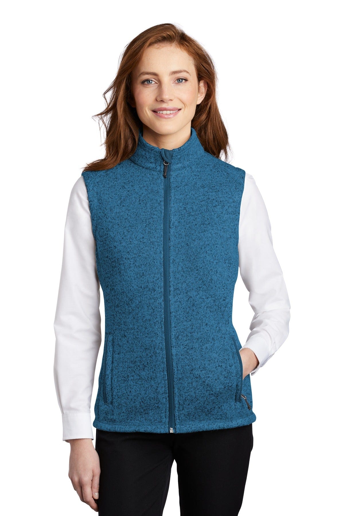 Port Authority Outerwear 4XL / Medium Blue Heather Port Authority  ®  Ladies Sweater Fleece Vest L236