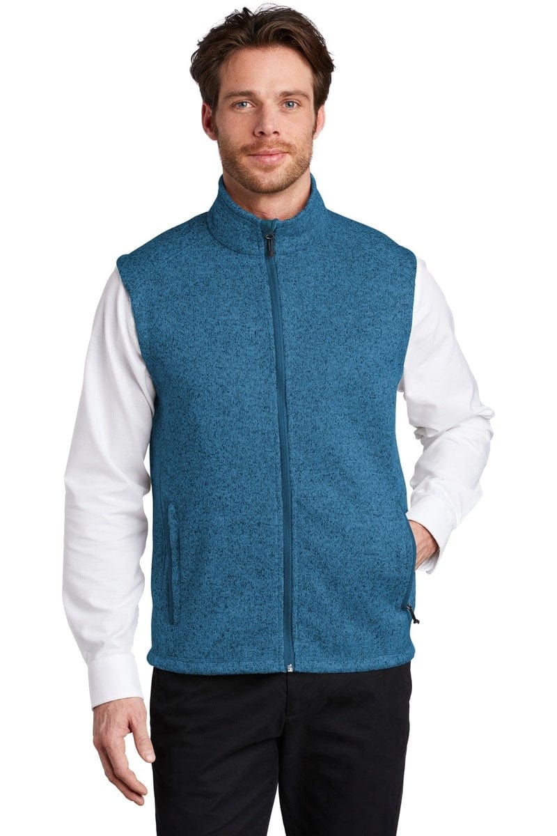 Port Authority Outerwear XS / Medium Blue Heather Port Authority®  Sweater Fleece Vest F236