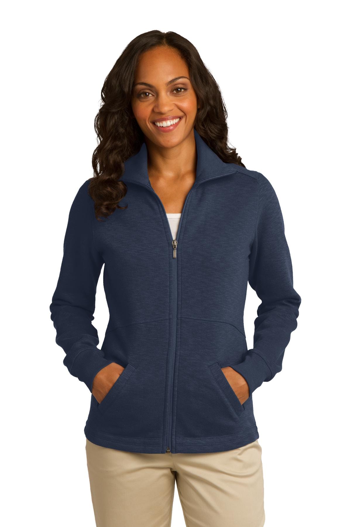 Port Authority Outerwear XS / Navy Port Authority ®  Ladies Slub Fleece Full-Zip Jacket. L293