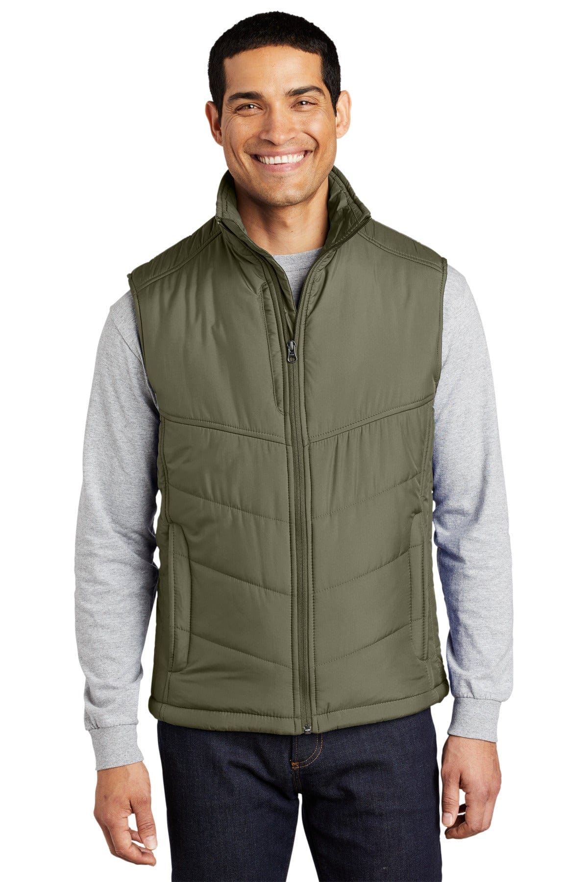 Port Authority Outerwear XS / Olive/ Cayenne Port Authority®  Puffy Vest. J709