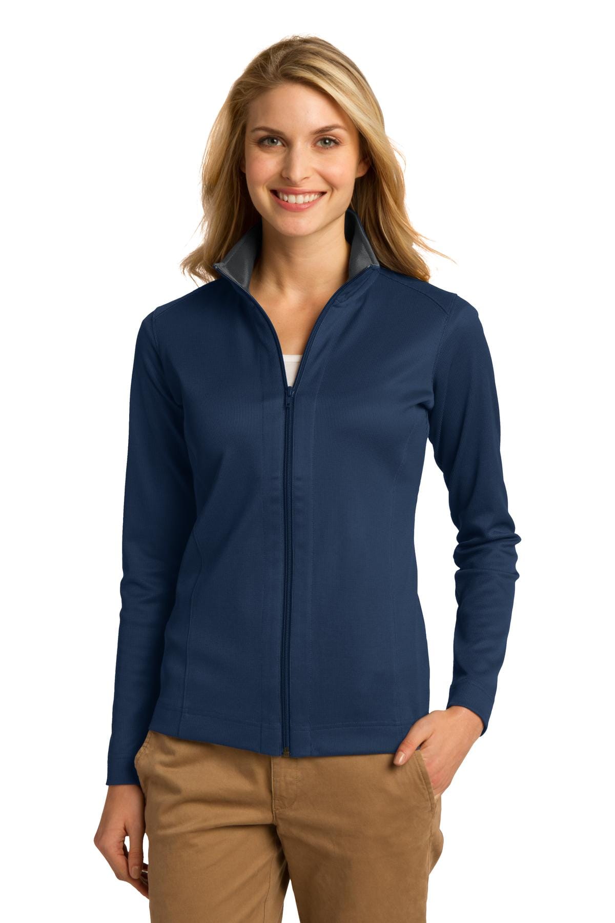 Port Authority Outerwear XS / Regatta Blue/ Iron Grey Port Authority ®  Ladies Vertical Texture Full-Zip Jacket. L805
