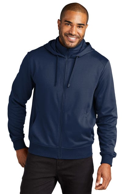 Port Authority Outerwear XS / River Blue Navy Port Authority F814: Smooth Fleece Hooded Jacket