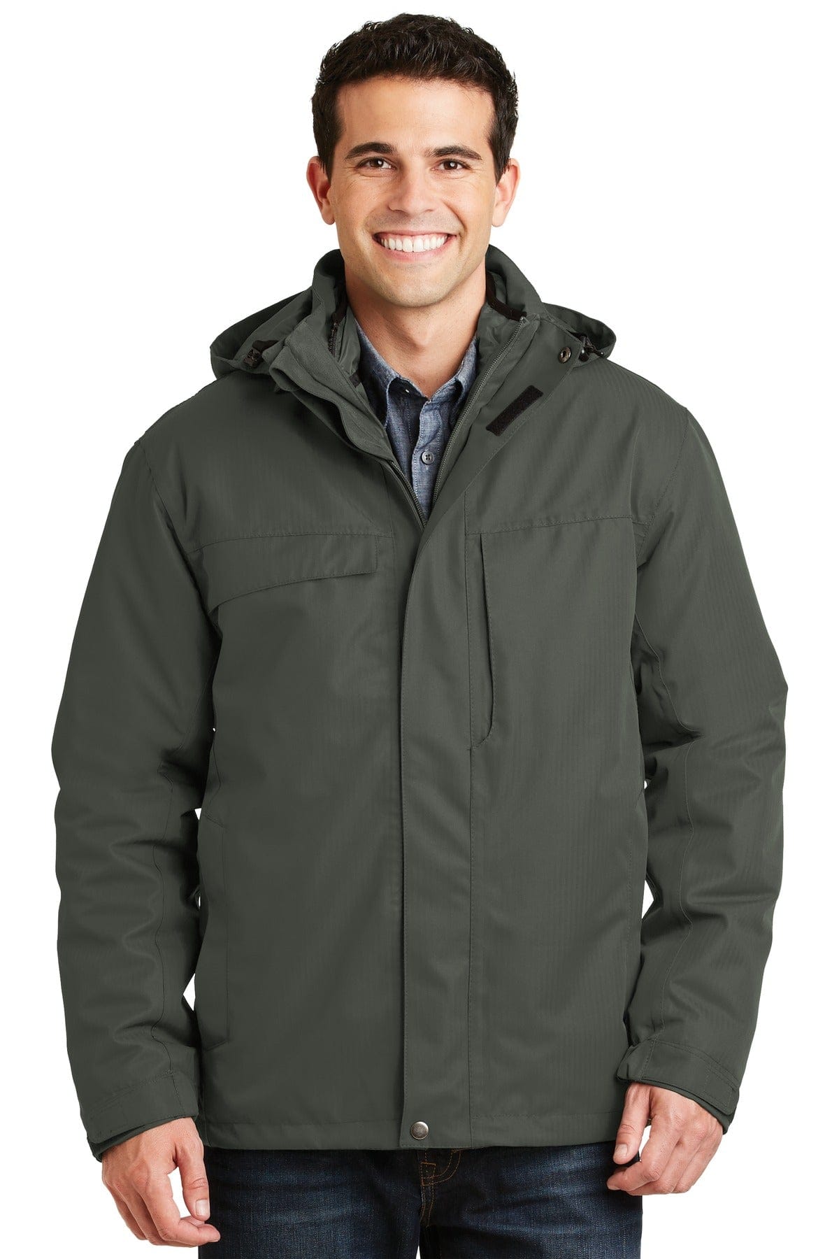 Port Authority Outerwear XS / Spruce Green Port Authority®  Herringbone 3-in-1 Parka. J302