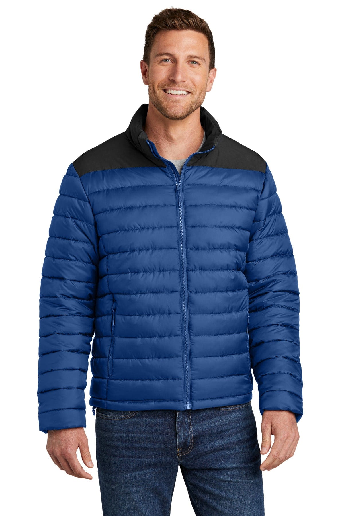 Port Authority Outerwear XS / True Blue/ Deep Black Port Authority J364: Horizon Puffy Jacket