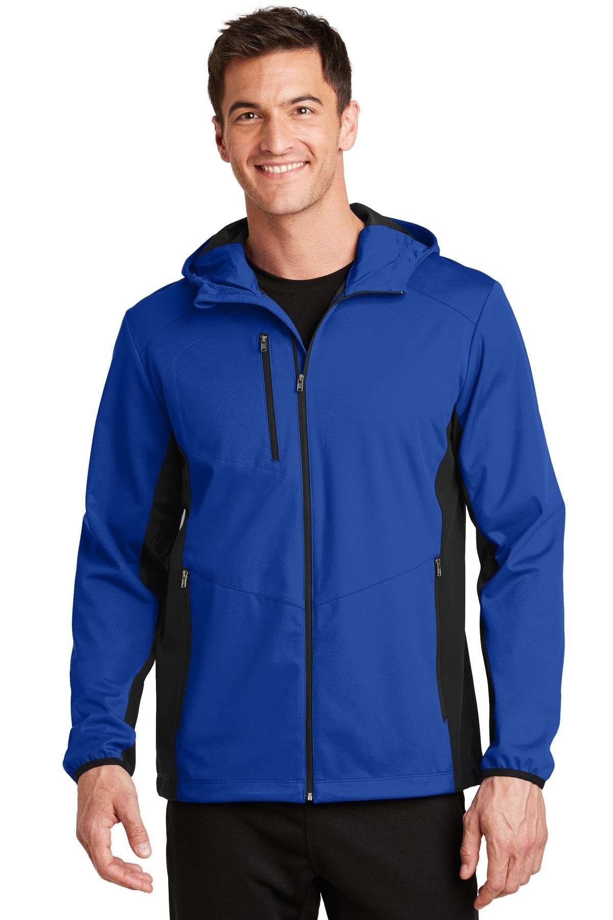 Port Authority Outerwear XS / True Royal/ Deep Black Port Authority®  Active Hooded Soft Shell Jacket. J719