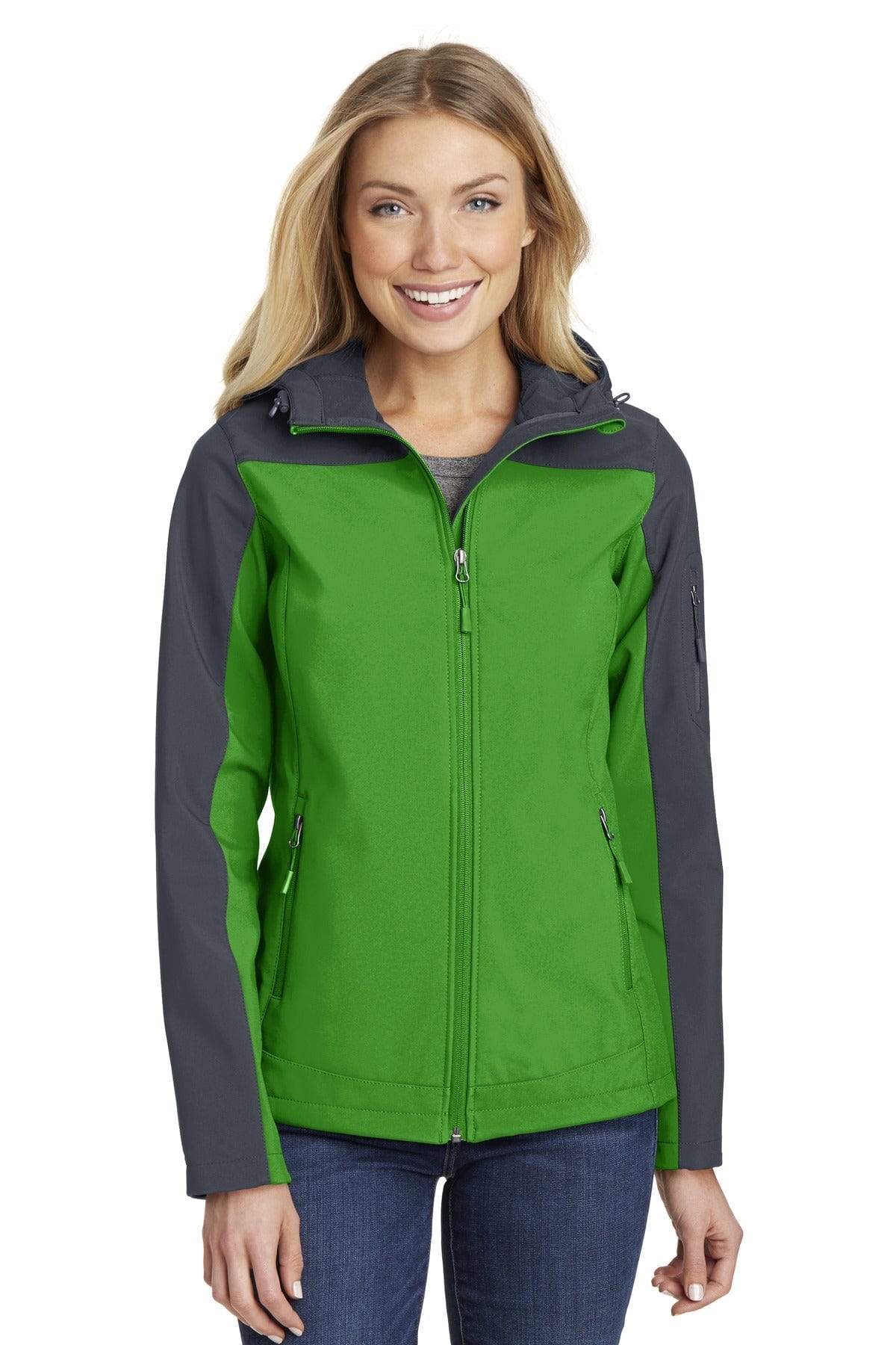 Port Authority Outerwear XS / Vine Green/ Battleship Grey Port Authority ®  Ladies Hooded Core Soft Shell Jacket. L335