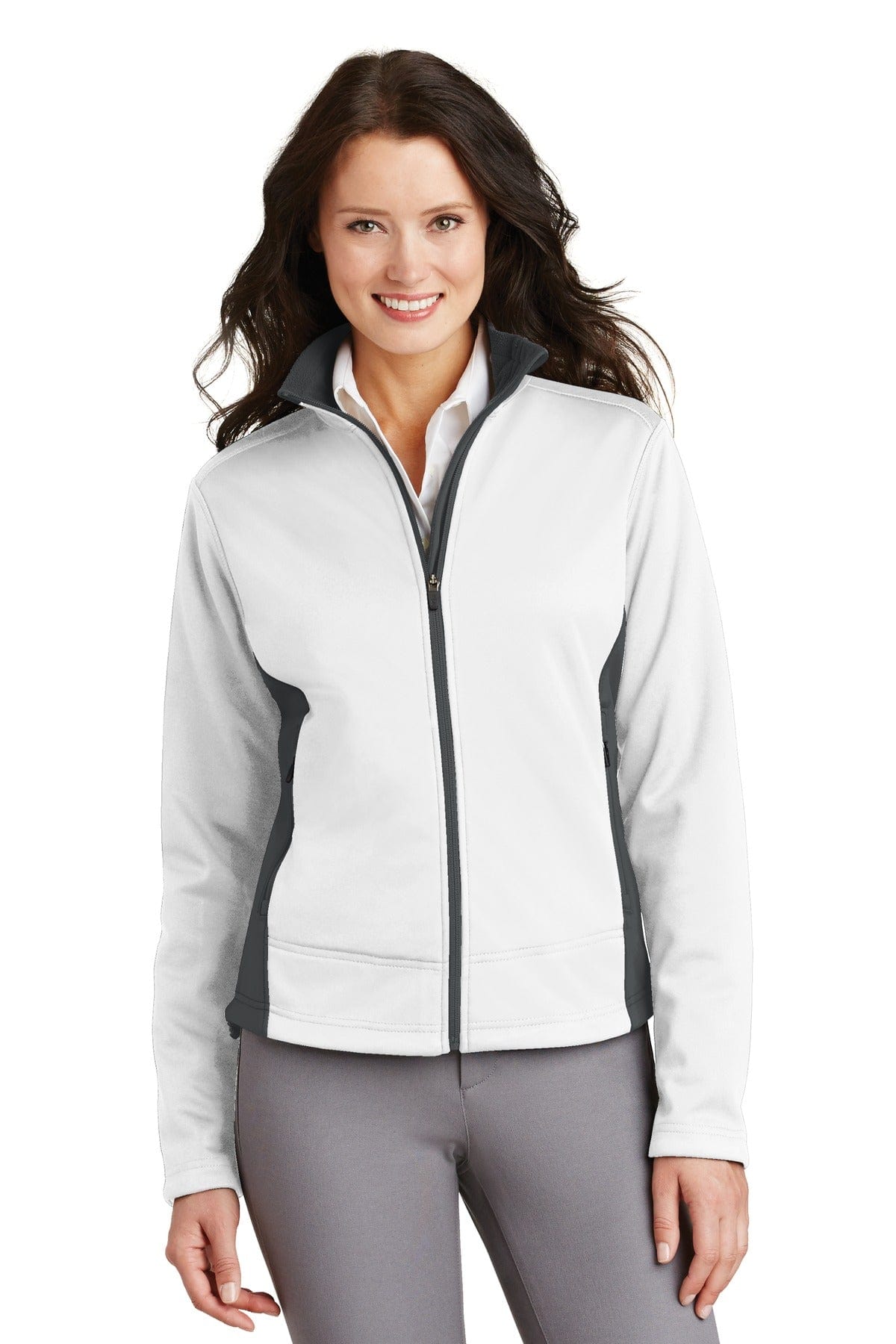 Port Authority Outerwear XS / White/ Graphite DISCONTINUED  Port Authority ®  Ladies Two-Tone Soft Shell Jacket.  L794