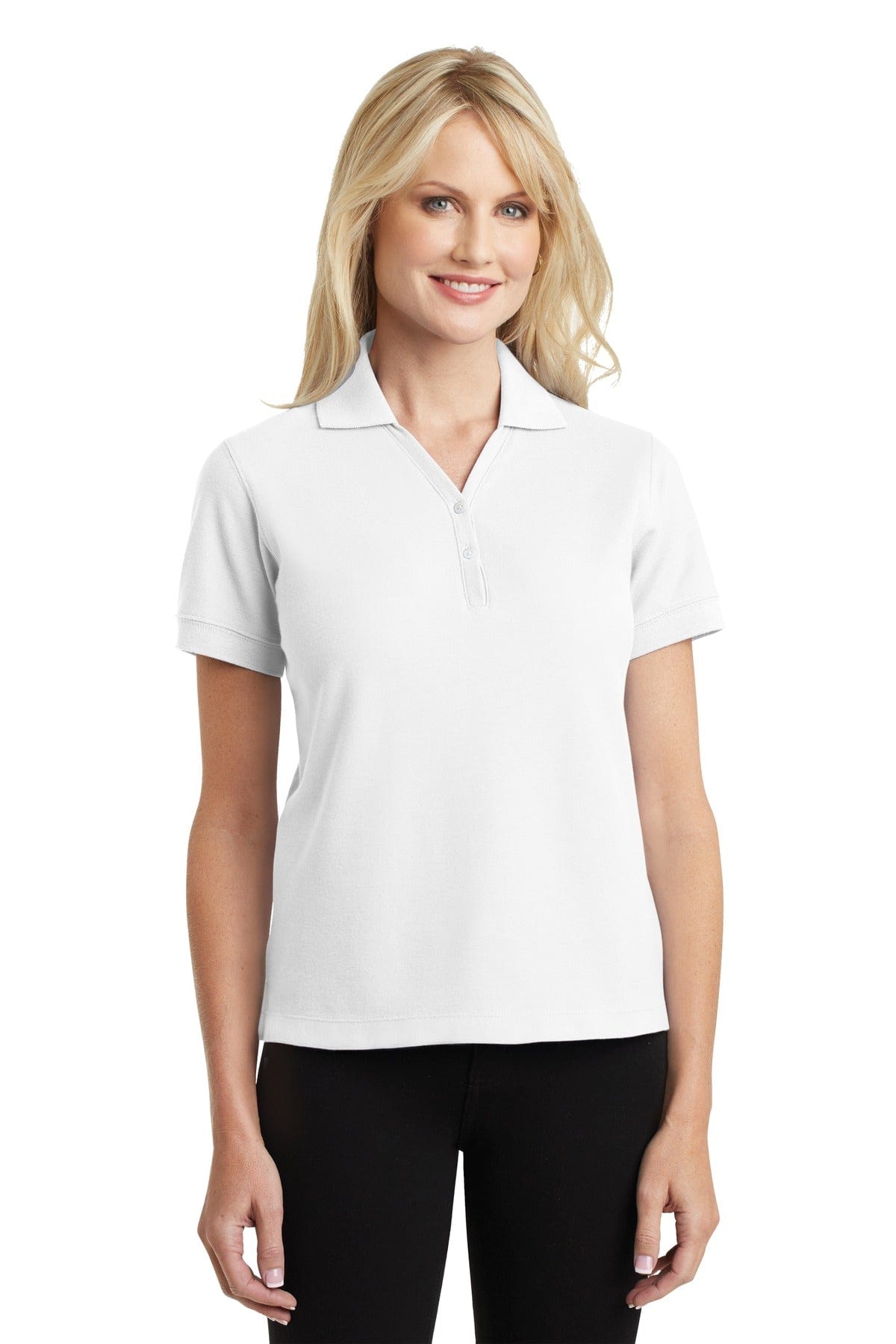 Port Authority Polos/Knits L / White DISCONTINUED  Port Authority ®  Ladies 100% Pima Cotton Polo.  L448