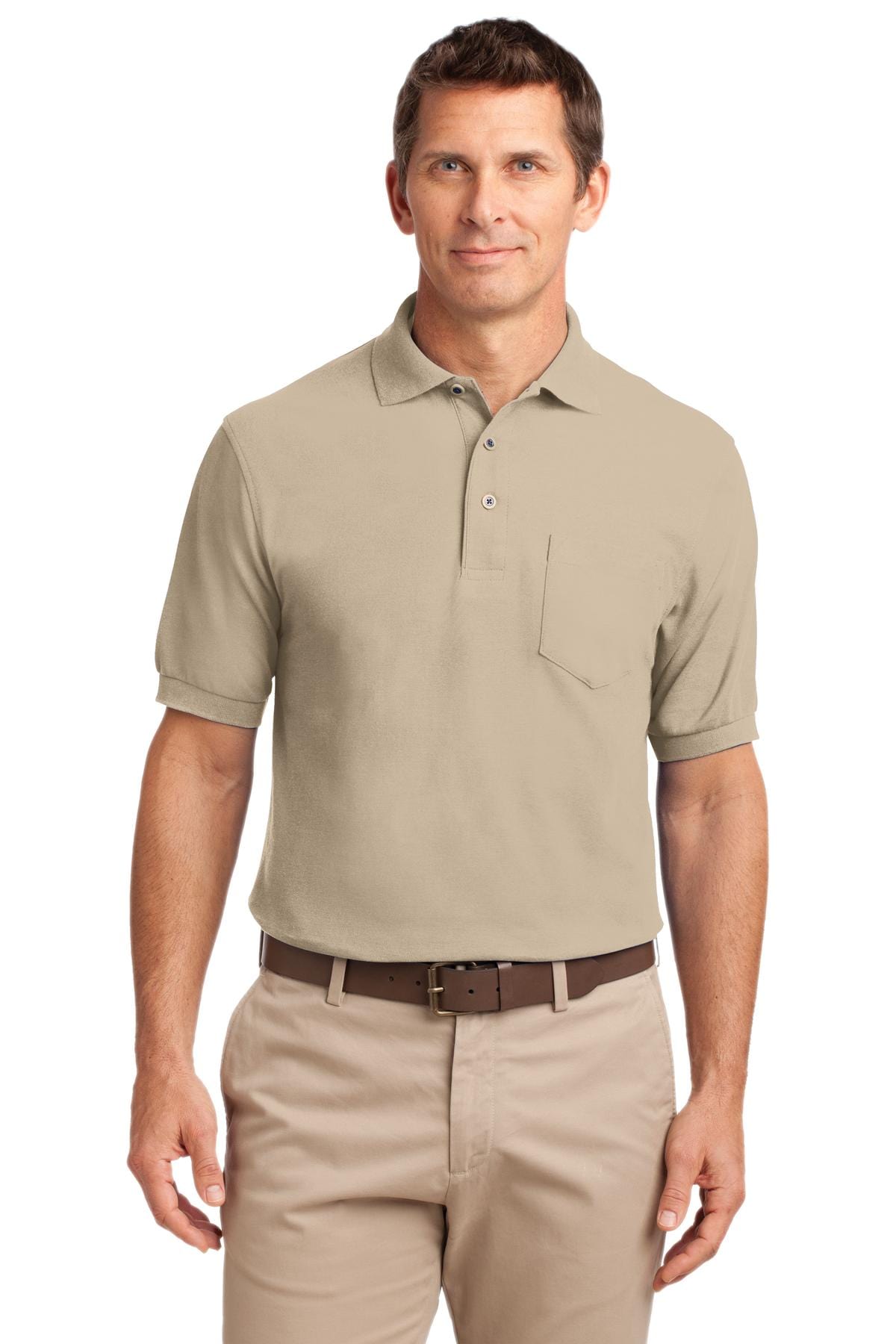 Port Authority Polos/Knits LT / Stone Port Authority ®  Tall Silk Touch™ Polo with Pocket. TLK500P