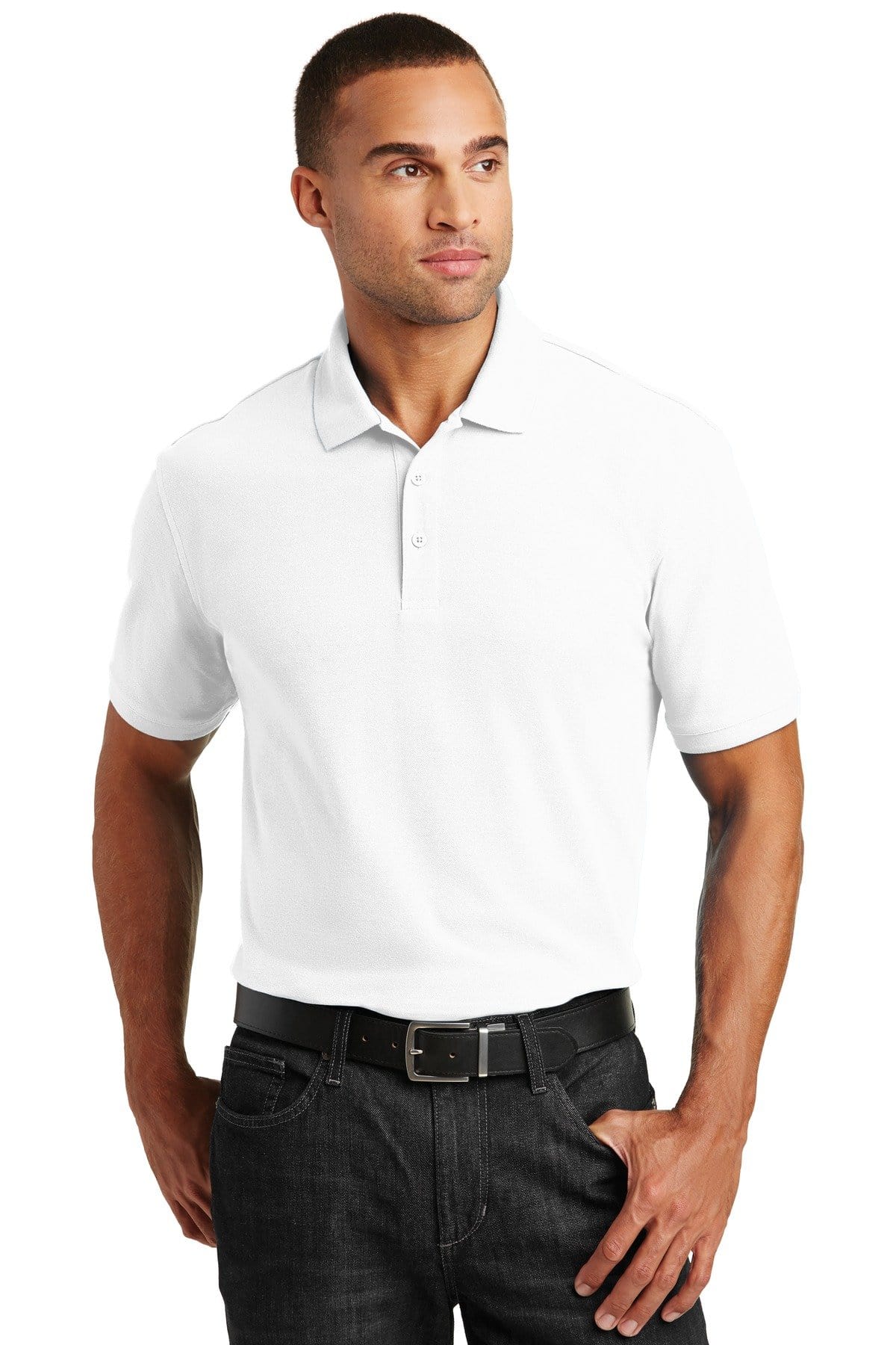 Port Authority Polos/Knits LT / White Port Authority ®  Tall Core Classic Pique Polo. TLK100
