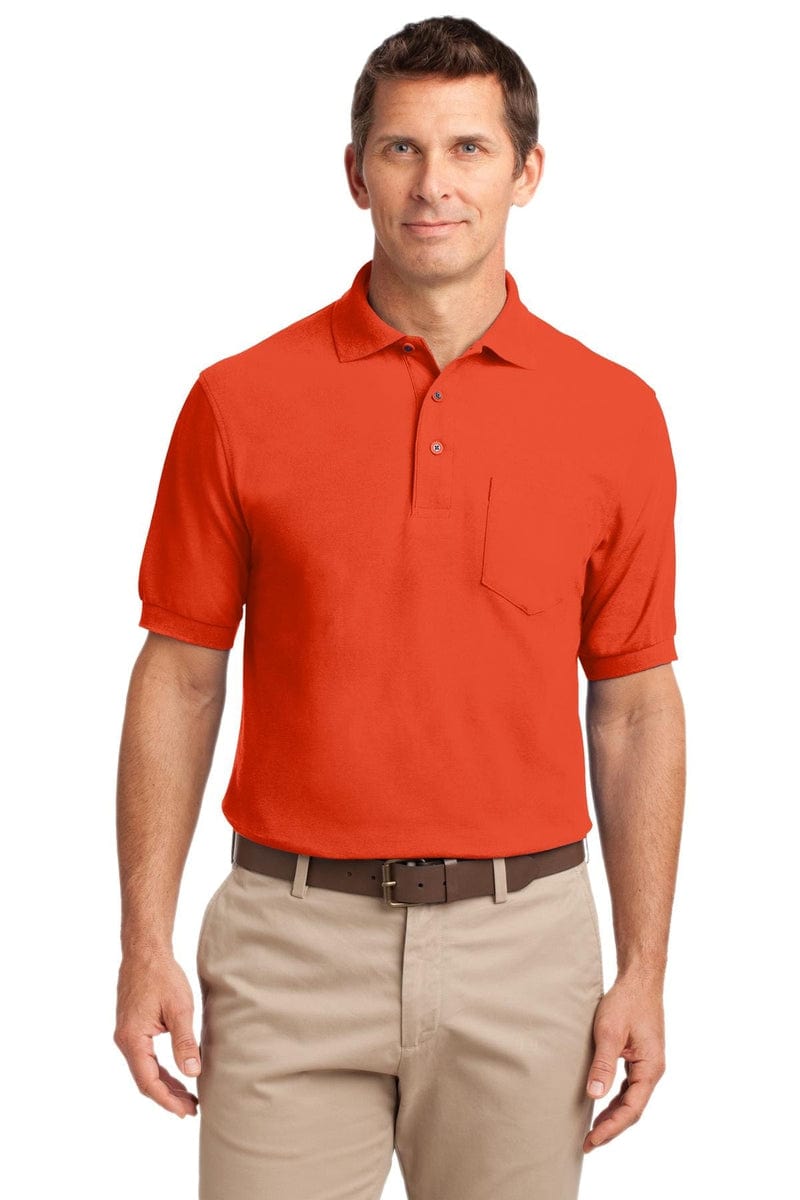 Port Authority Polos/Knits M / Orange Port Authority ®  Silk Touch™ Polo with Pocket.  K500P