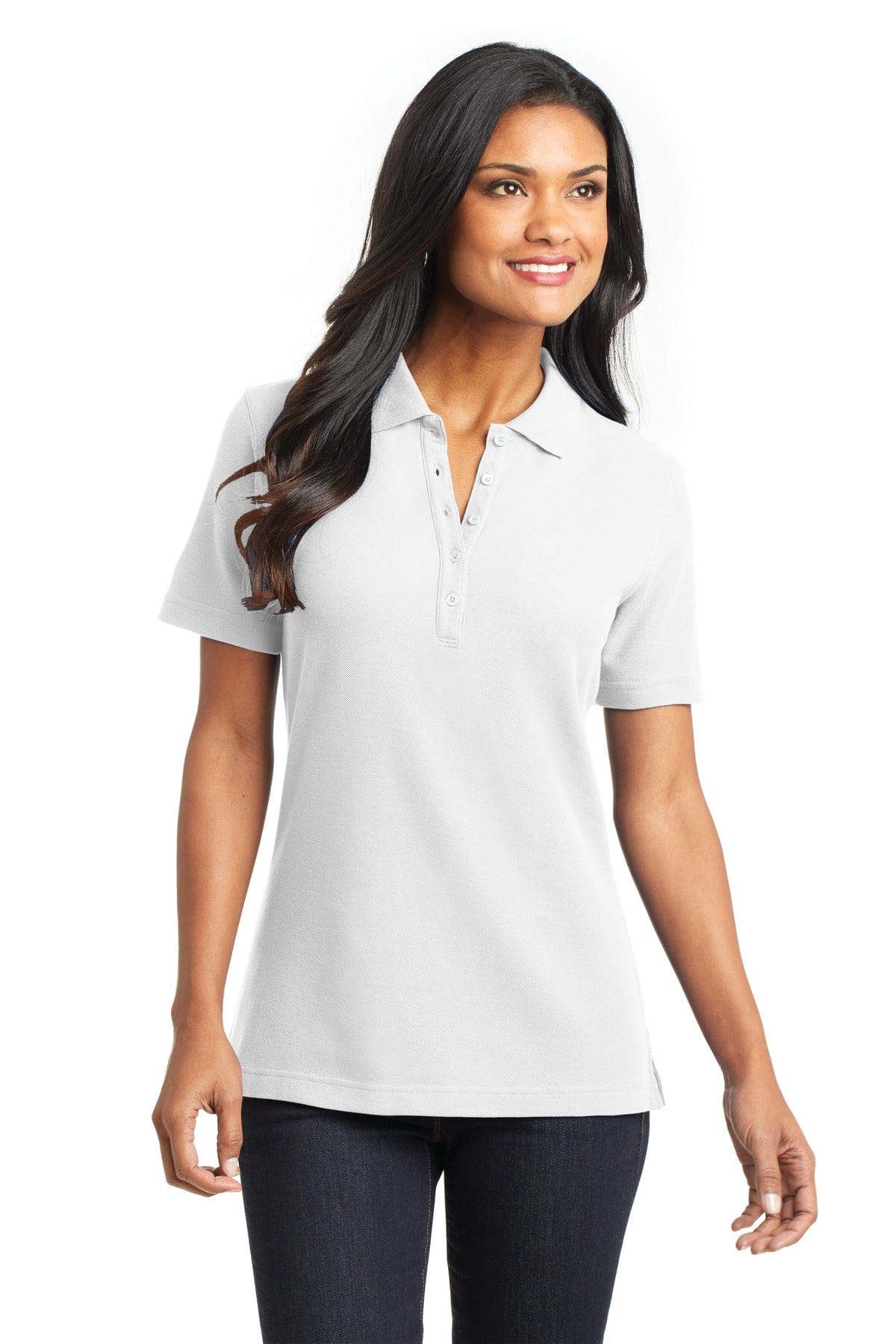 Port Authority Polos/Knits M / White DISCONTINUED  Port Authority ®  Ladies EZCotton™ Pique Polo. L800