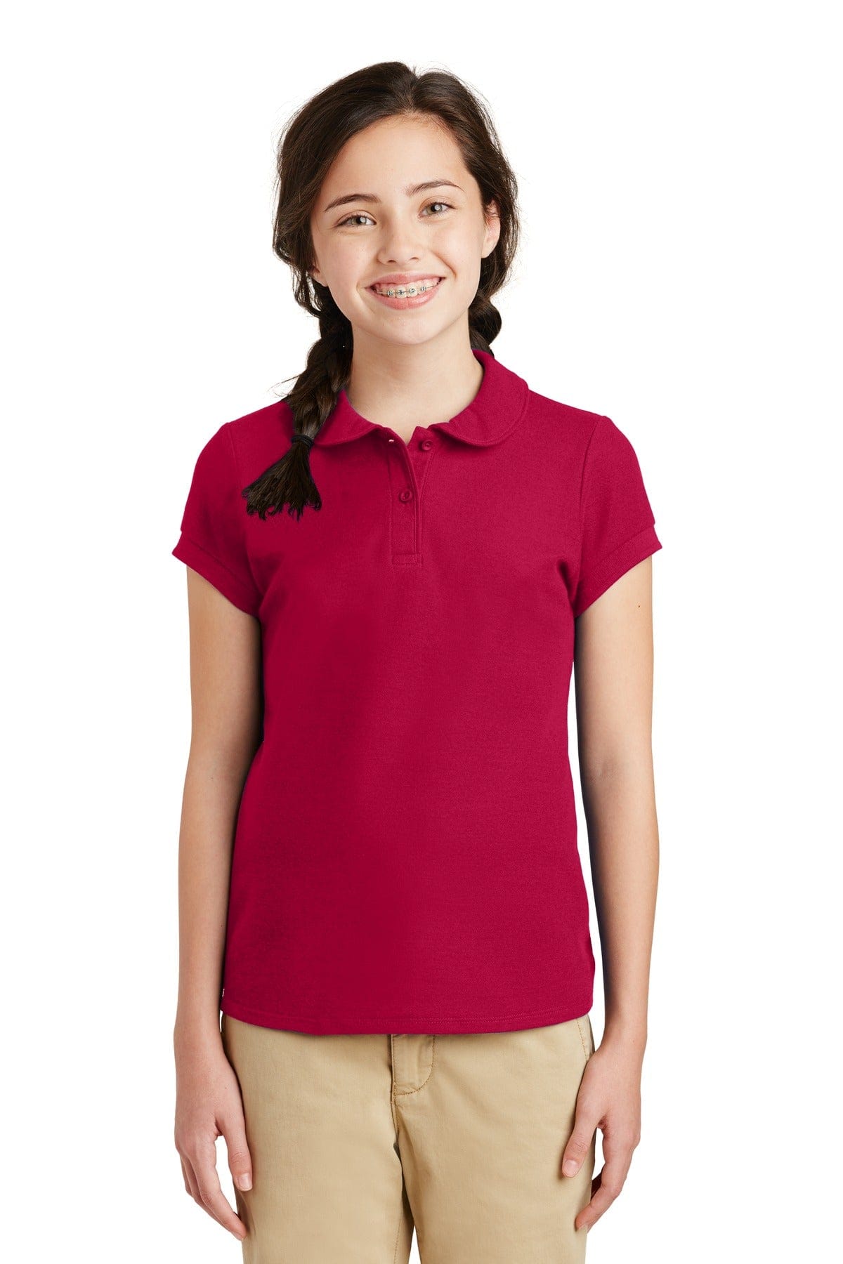 Port Authority Polos/Knits Port Authority Girls Silk Touch Peter Pan Collar Polo. YG503