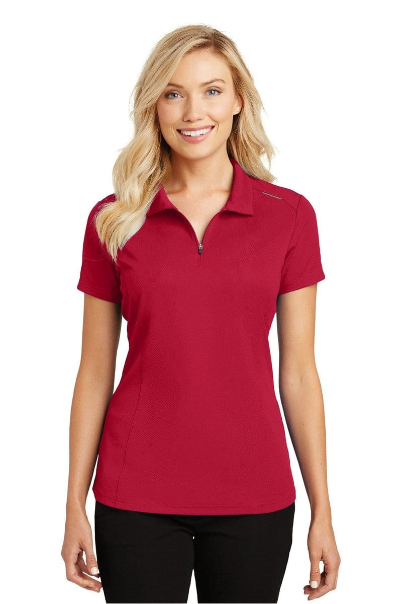 Port Authority Polos/Knits Port Authority ®  Ladies Pinpoint Mesh Zip Polo. L580