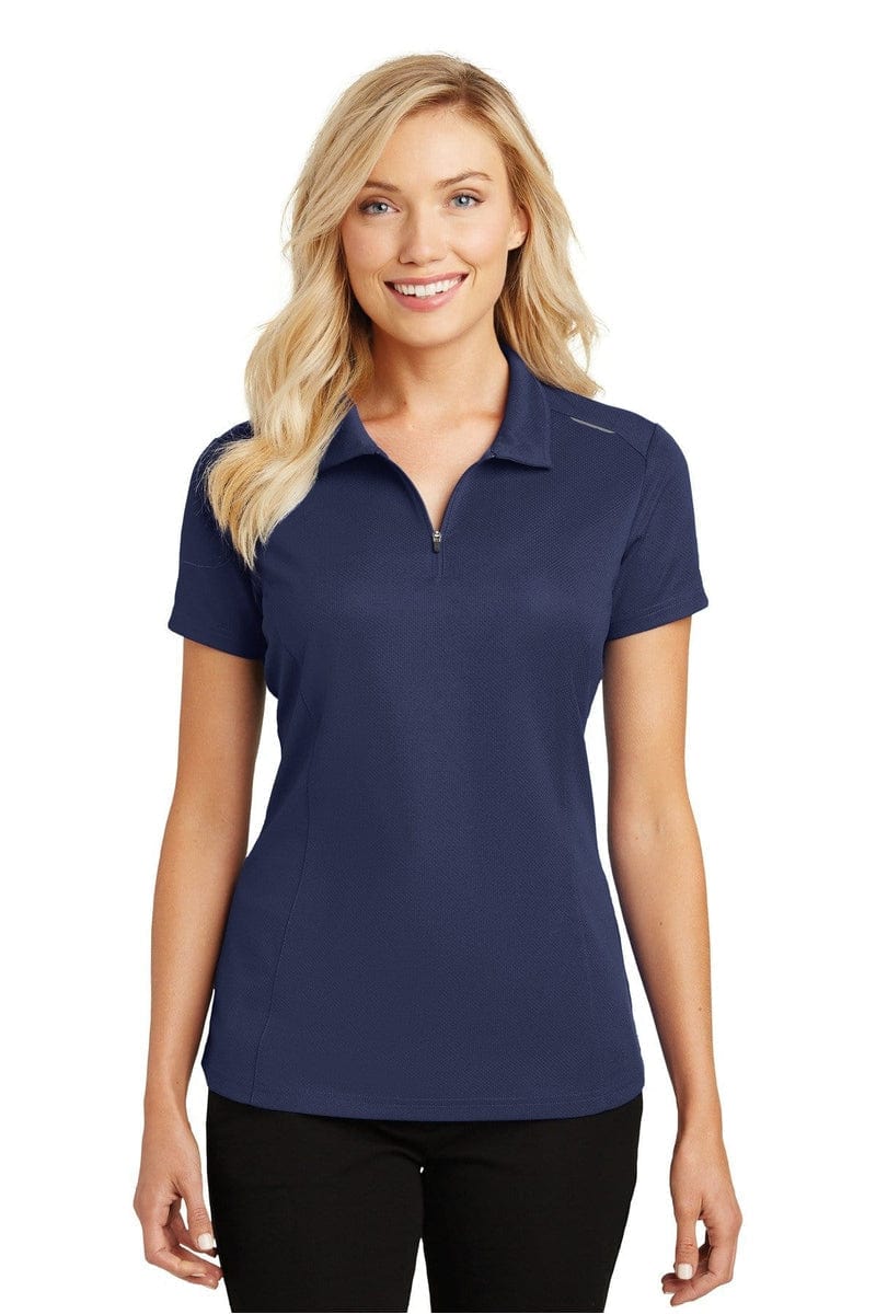 Port Authority Polos/Knits Port Authority ®  Ladies Pinpoint Mesh Zip Polo. L580