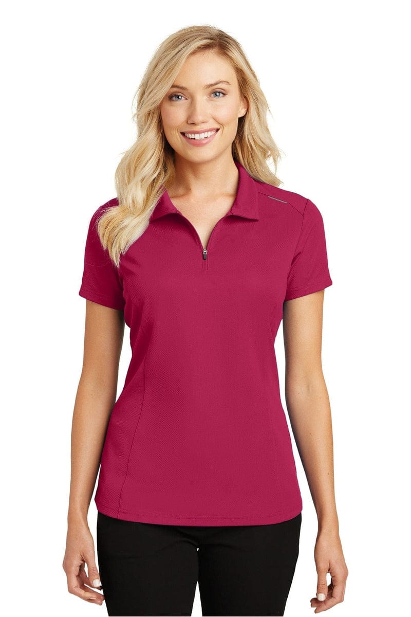 Port Authority Polos/Knits Port Authority ®  Ladies Pinpoint Mesh Zip Polo. L580