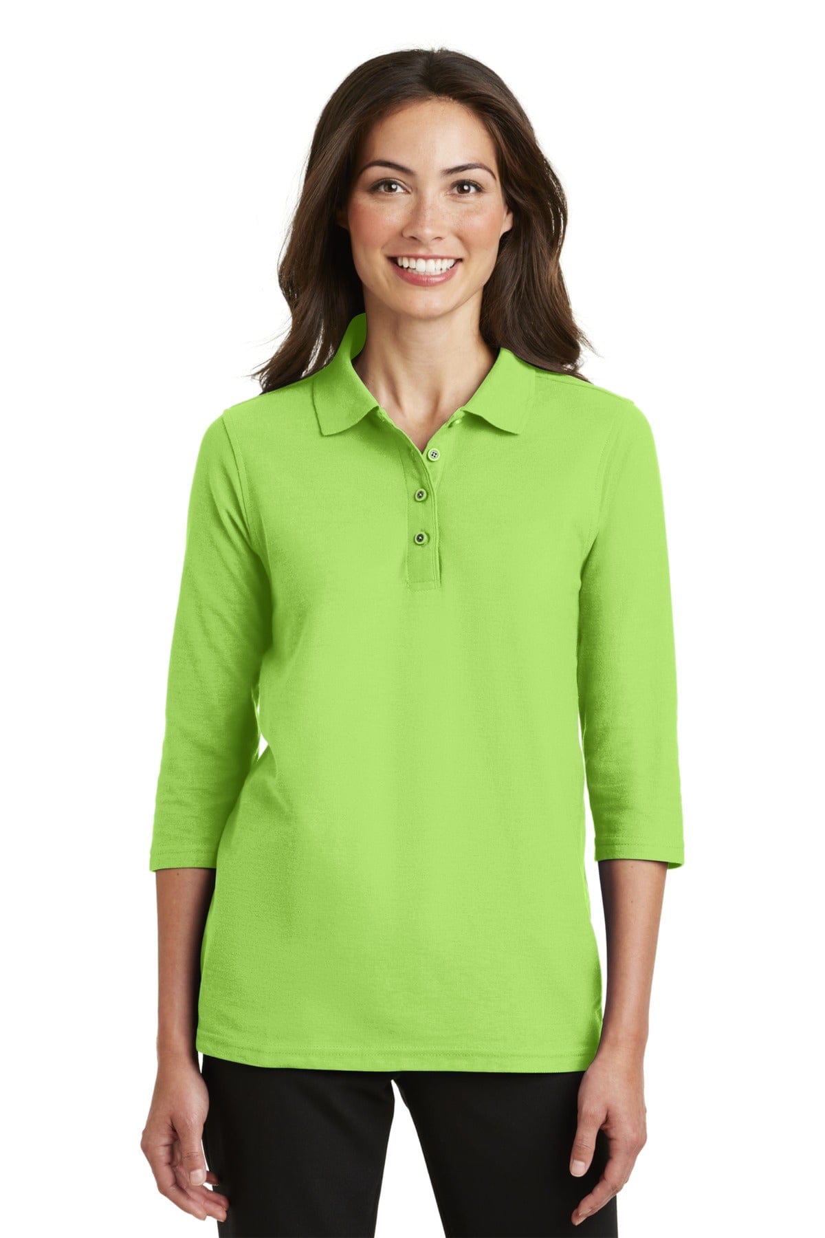 Port Authority Polos/Knits Port Authority Ladies Silk Touch 3/4-Sleeve Polo. L562