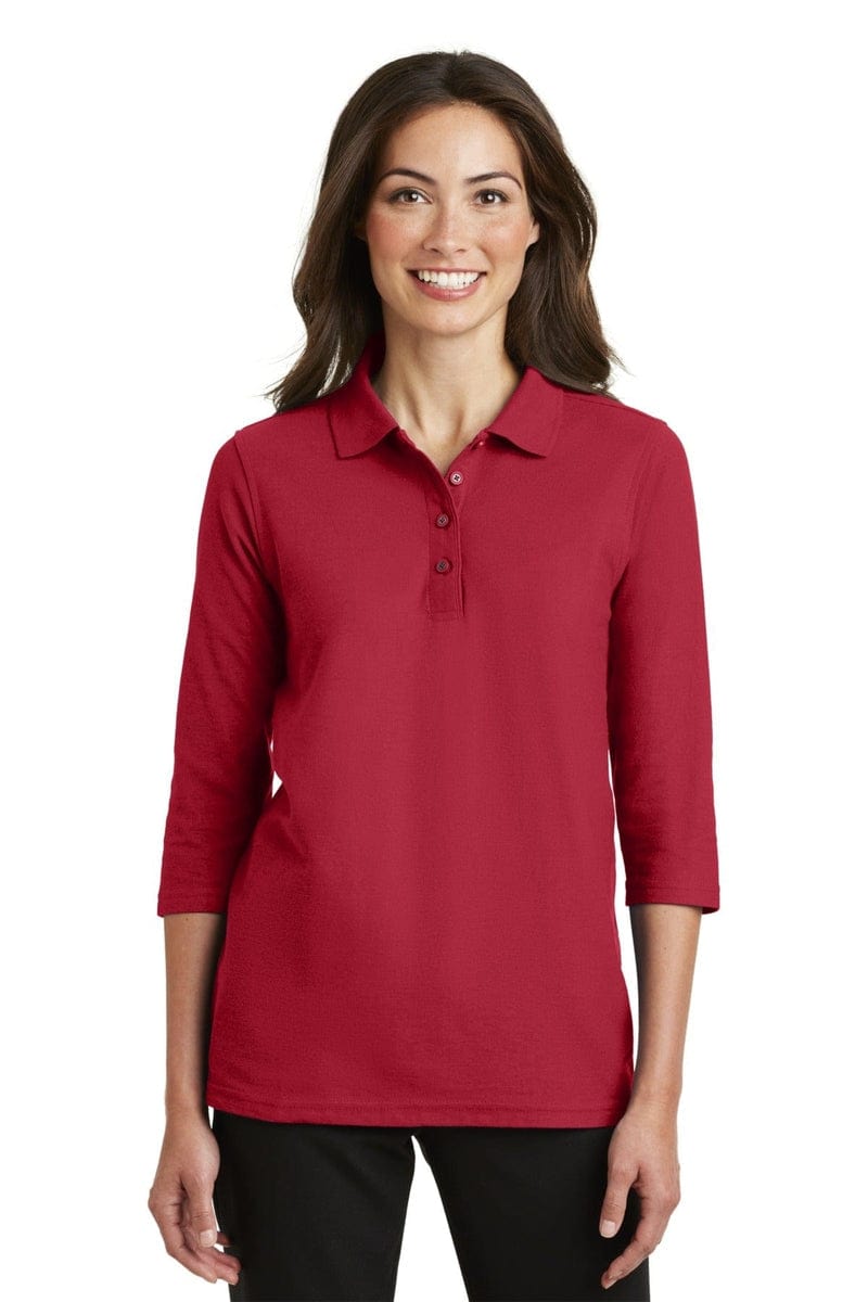Port Authority Polos/Knits Port Authority Ladies Silk Touch 3/4-Sleeve Polo. L562